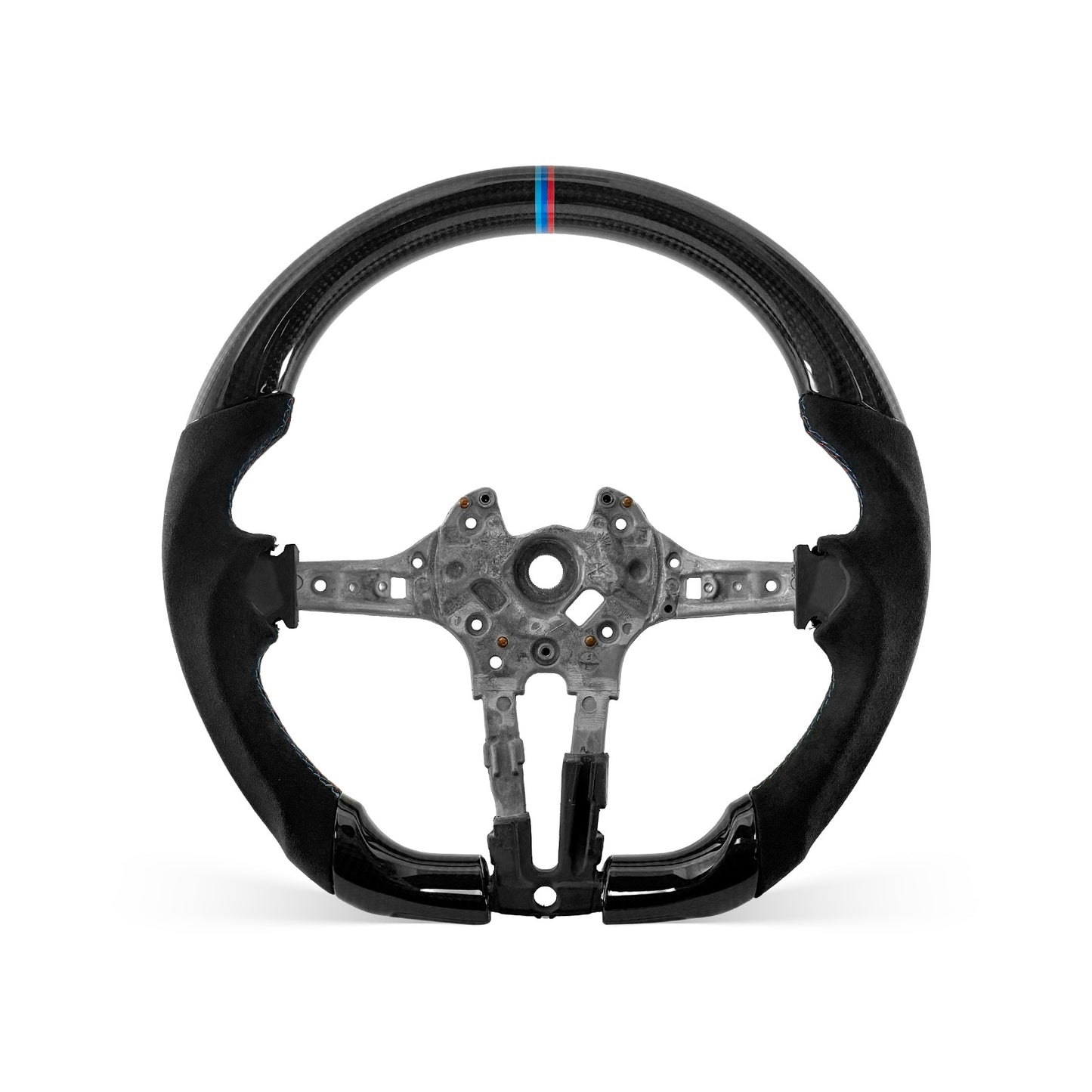 [PREVIEW] BMW 1/2/3/4/X Series F Chassis 2013-2018 Steering Wheel Style 03 · 3K Gloss Carbon Fiber · Alcantara / Suede · Universal Paddle Compatibility