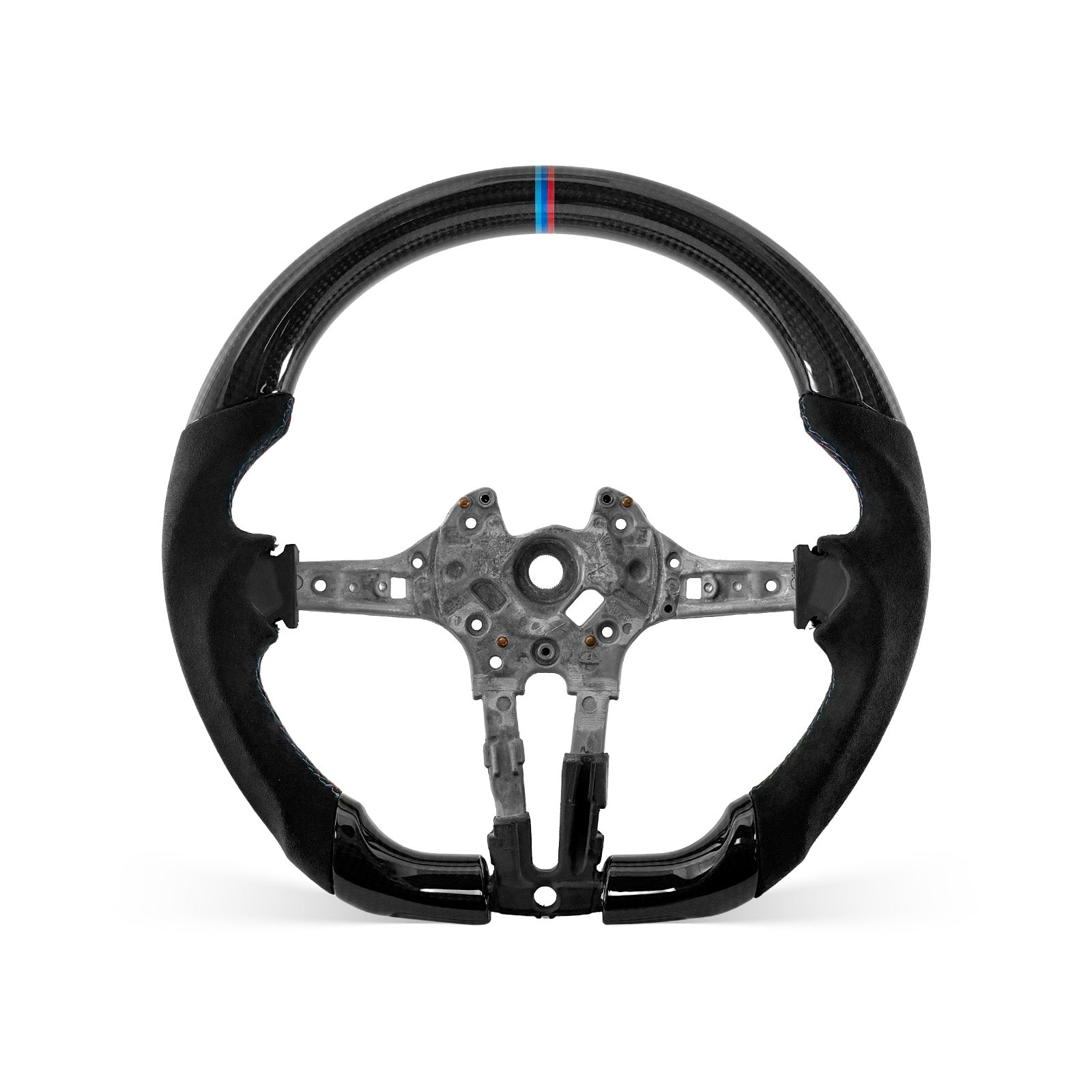 [PREVIEW] BMW 1/2/3/4/X Series F Chassis 2013-2018 Steering Wheel Style 03 · 3K Gloss Carbon Fiber · Alcantara / Suede · Universal Paddle Compatibility