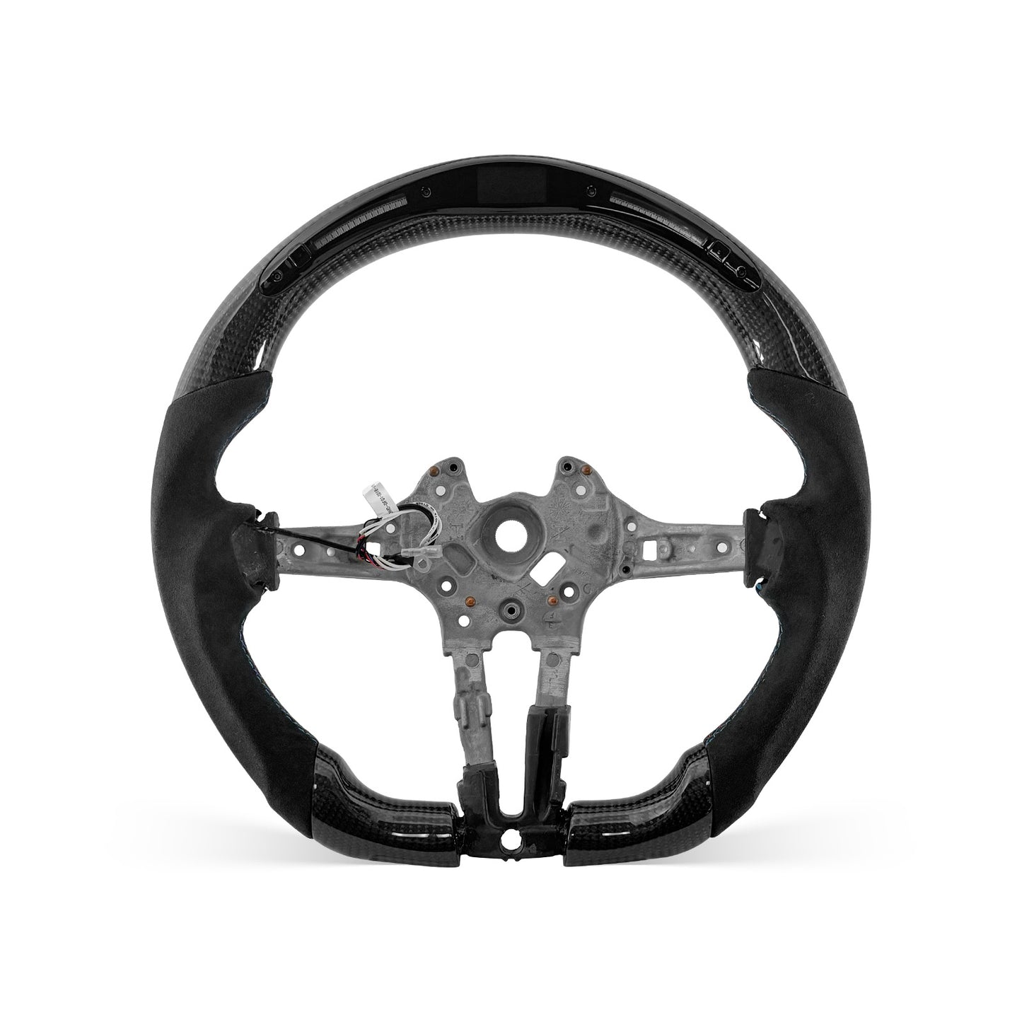 [PREVIEW] BMW 1/2/3/4/X Series F Chassis 2013-2018 Steering Wheel Style 04 · 3K Gloss Carbon Fiber · Alcantara / Suede · LED · Universal Paddle Compatibility