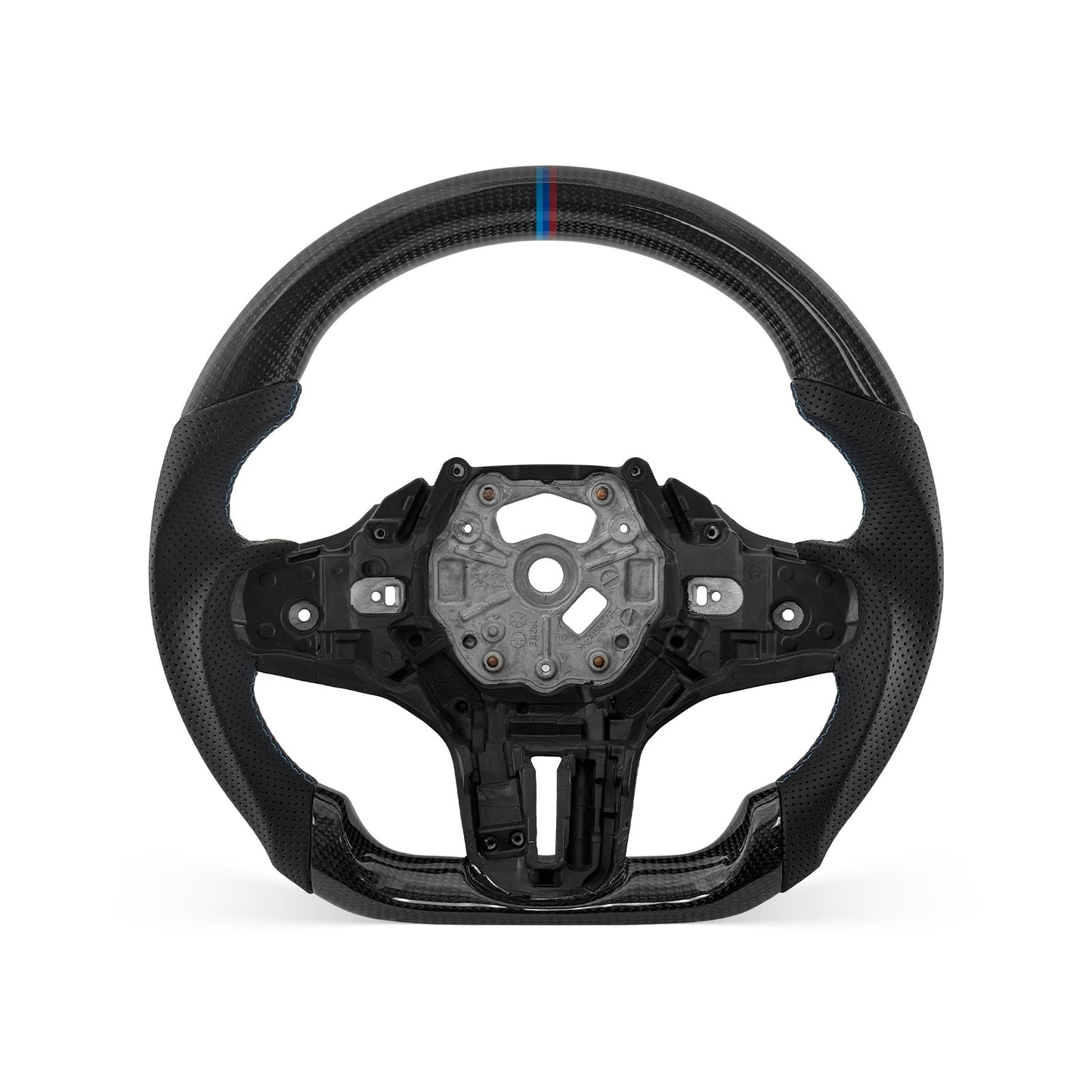 [PREVIEW] BMW 1/2/3/4/Z/M Series G Chassis 2019-2024 Steering Wheel Style 03 · 3K Gloss Carbon Fiber · Perforated Leather · With Paddle Opening