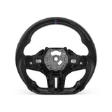 [PREVIEW] BMW 1/2/3/4/Z/M Series G Chassis 2019-2024 Steering Wheel Style 03 · 3K Gloss Carbon Fiber · Perforated Leather · With Paddle Opening