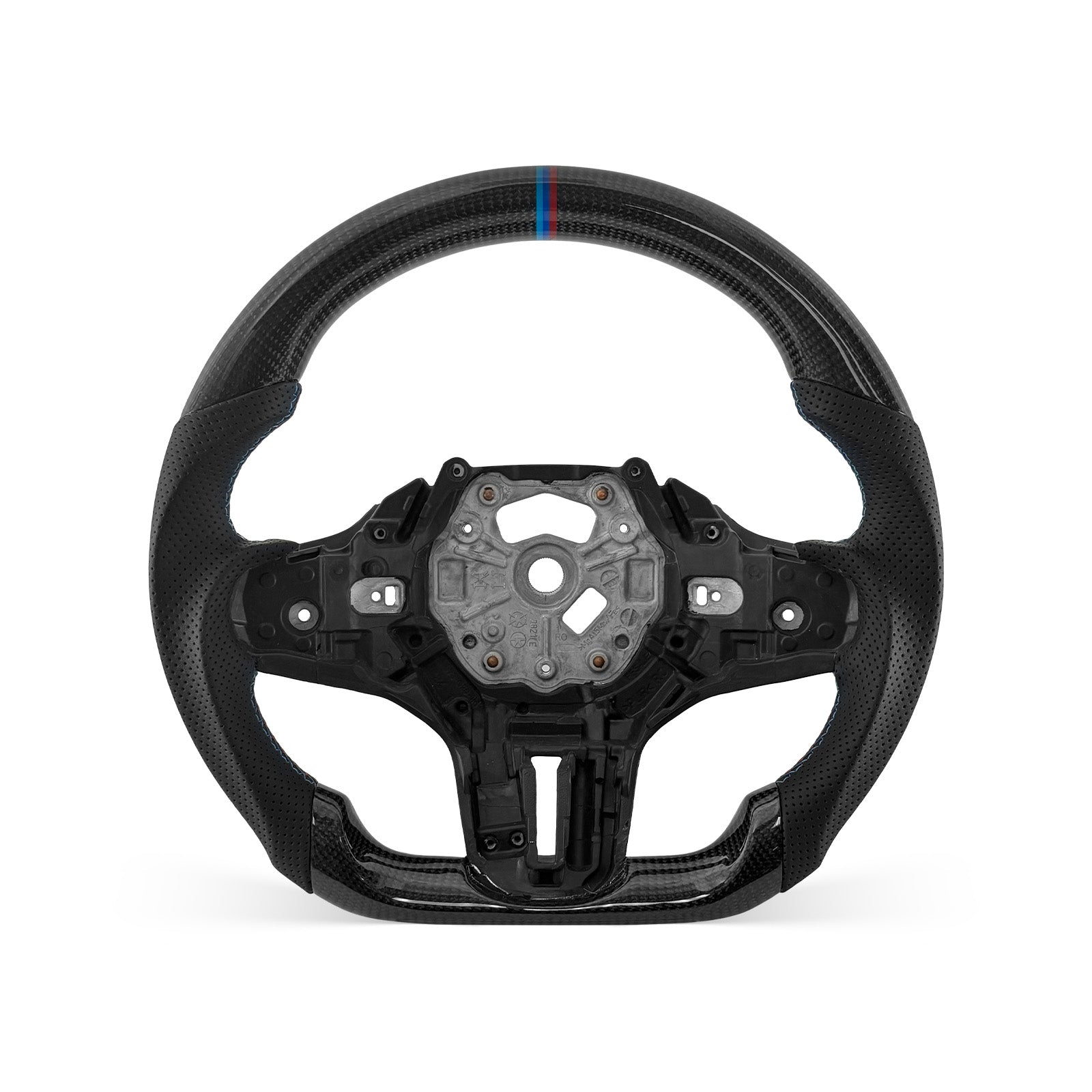 [PREVIEW] BMW 1/2/3/4/Z/M Series G Chassis 2019-2024 Steering Wheel Style 03 · 3K Gloss Carbon Fiber · Perforated Leather · With Paddle Opening