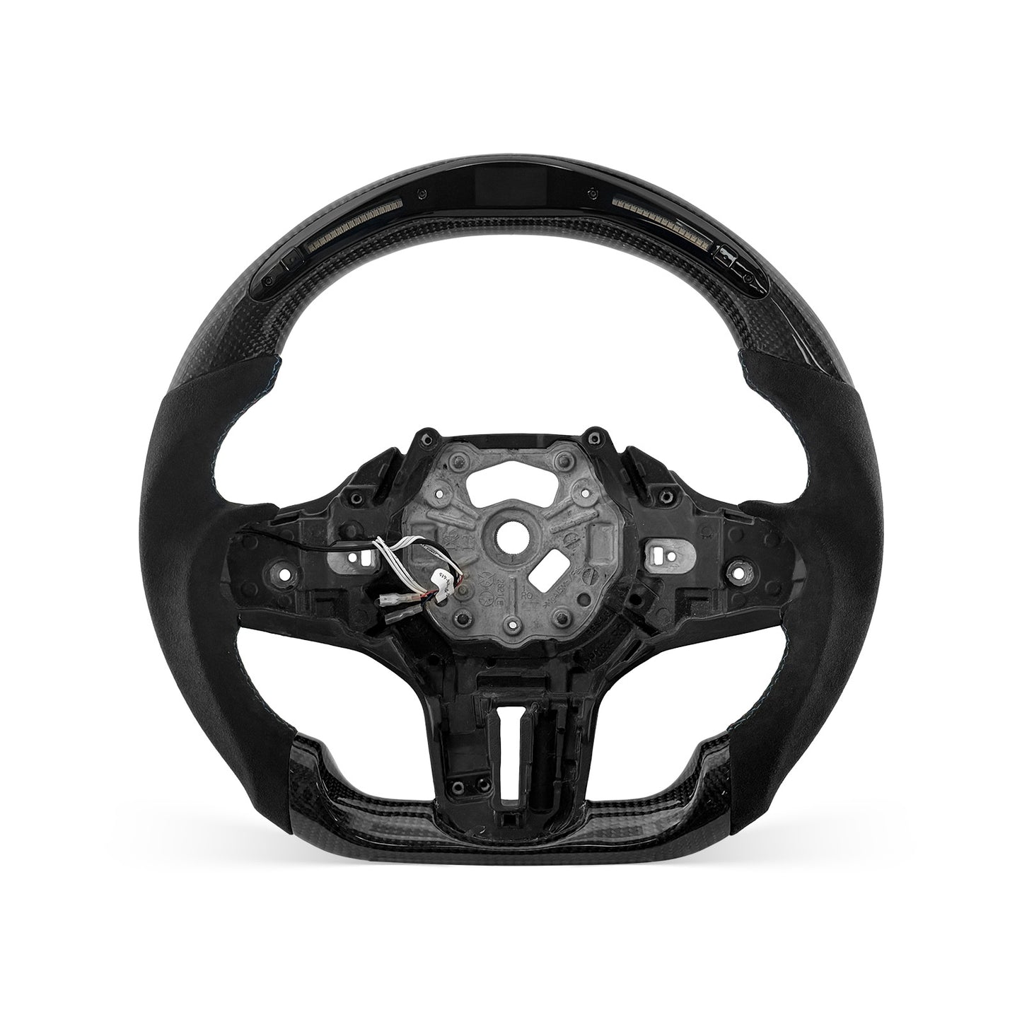 [PREVIEW] BMW 1/2/3/4/Z/M Series G Chassis 2019-2024 Steering Wheel Style 05 · 3K Gloss Carbon Fiber · Alcantara / Suede · LED · With Paddle Opening
