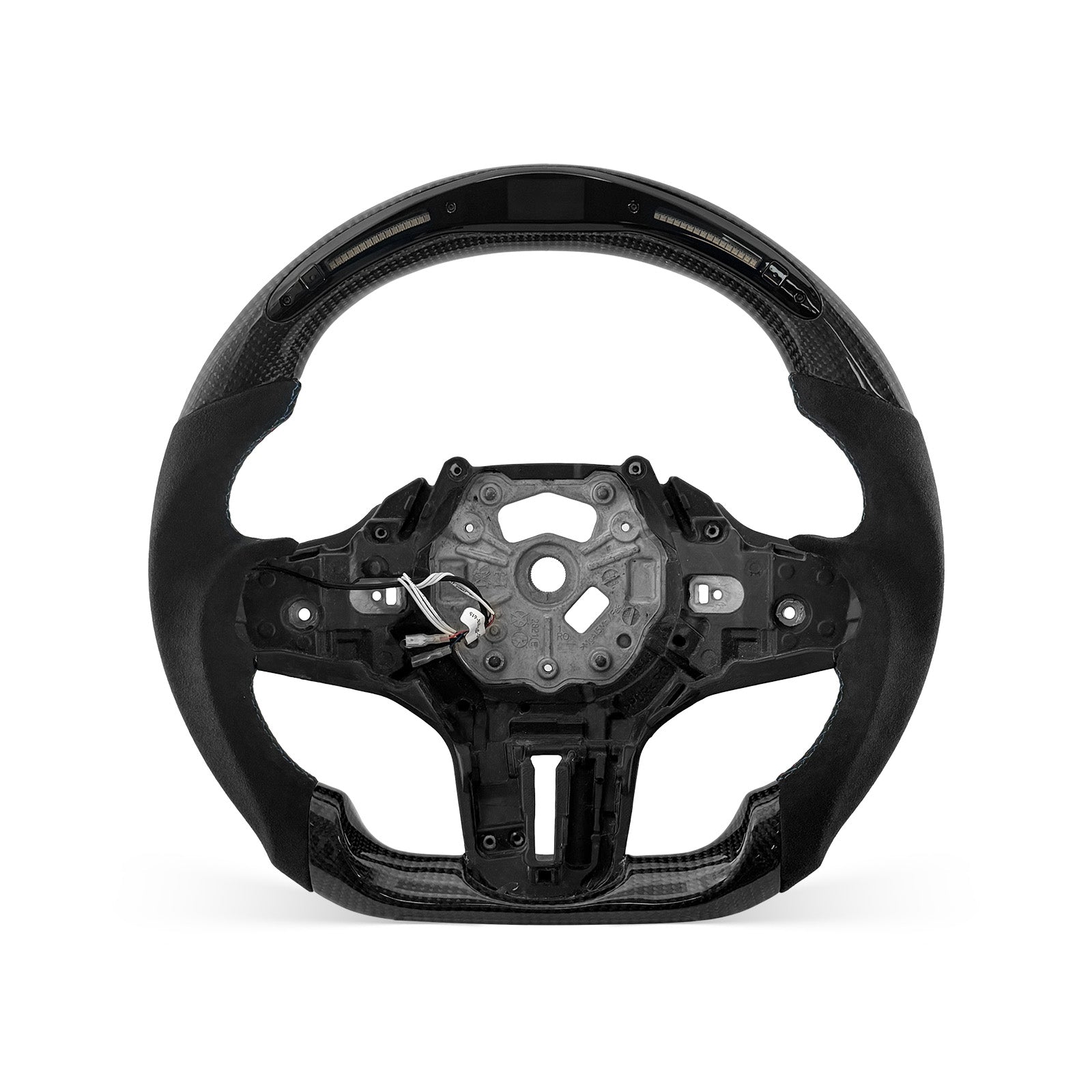 [PREVIEW] BMW 1/2/3/4/Z/M Series G Chassis 2019-2024 Steering Wheel Style 05 · 3K Gloss Carbon Fiber · Alcantara / Suede · LED · With Paddle Opening