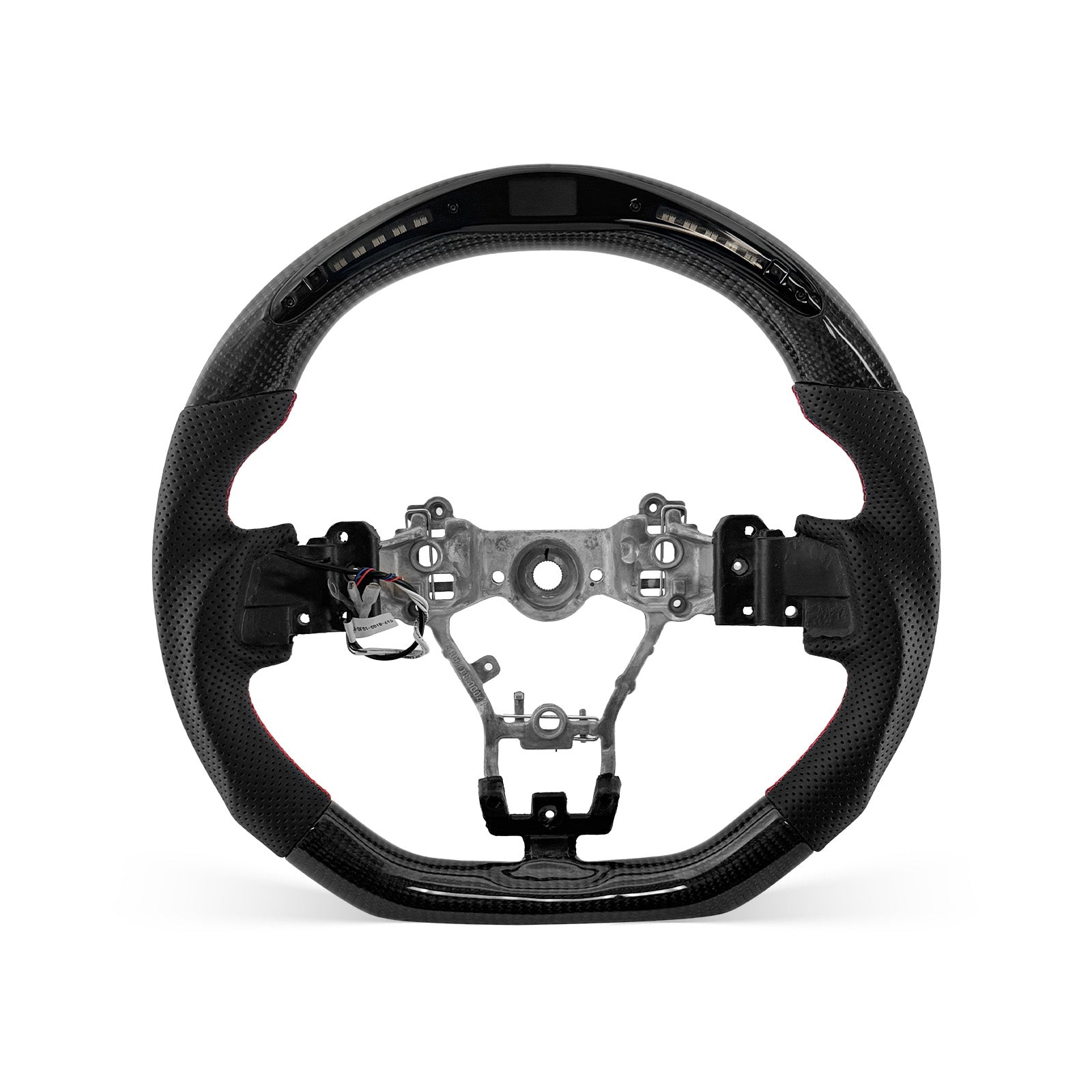 [PREVIEW] Subaru WRX STI 2015-2021 Steering Wheel Style 01 · 3K Gloss Carbon Fiber · Perforated Leather · LED · Universal Paddle Compatibility