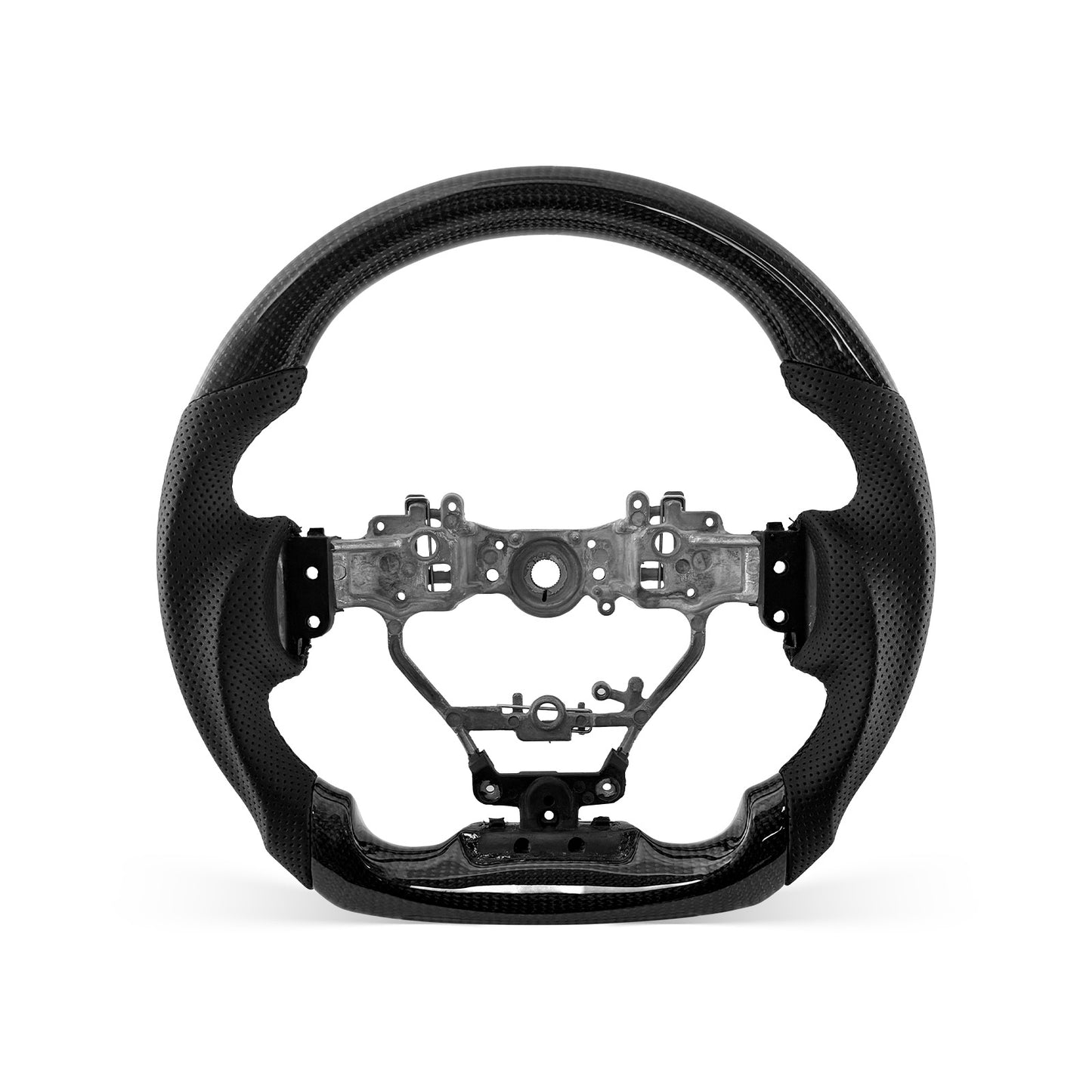 [PREVIEW] Lexus IS/RC/NX/GS/CT Series 2013-2025 Steering Wheel Style 02 · 3K Gloss Carbon Fiber · Perforated Leather · Universal Paddle Compatibility