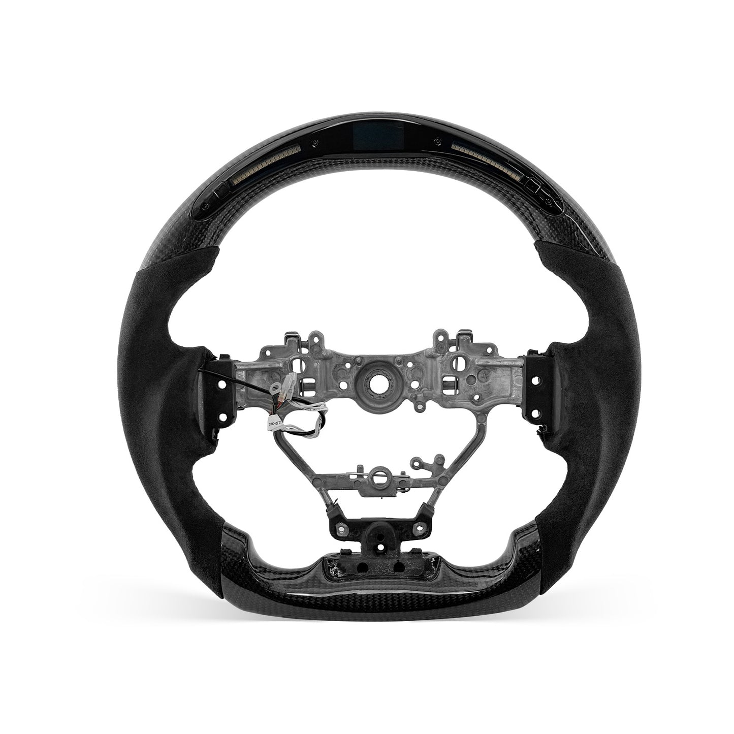 [PREVIEW] Lexus IS/RC/NX/GS/CT Series 2013-2025 Steering Wheel Style 03 · 3K Gloss Carbon Fiber · Alcantara / Suede · LED · Universal Paddle Compatibility
