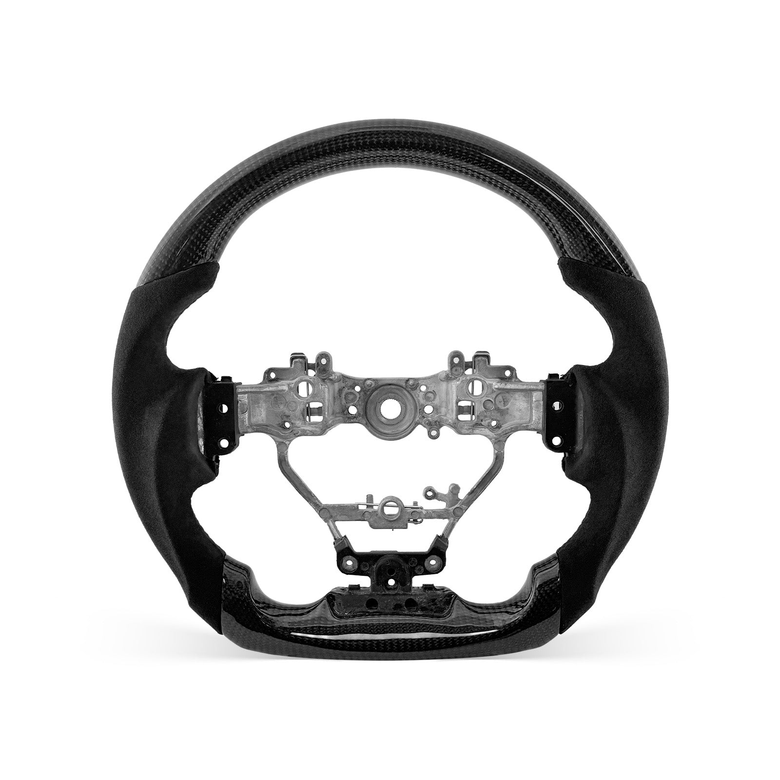 [PREVIEW] Lexus IS/RC/NX/GS/CT Series 2013-2025 Steering Wheel Style 04 · 3K Gloss Carbon Fiber · Alcantara / Suede · Universal Paddle Compatibility