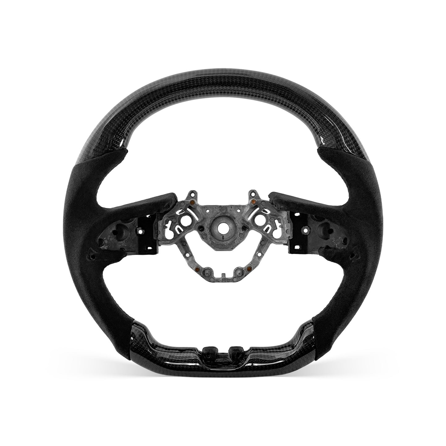 [PREVIEW] Nissan GT-R R35 2016-2024 Steering Wheel Style 01 · 3K Gloss Carbon Fiber · Alcantara / Suede · Universal Paddle Compatibility