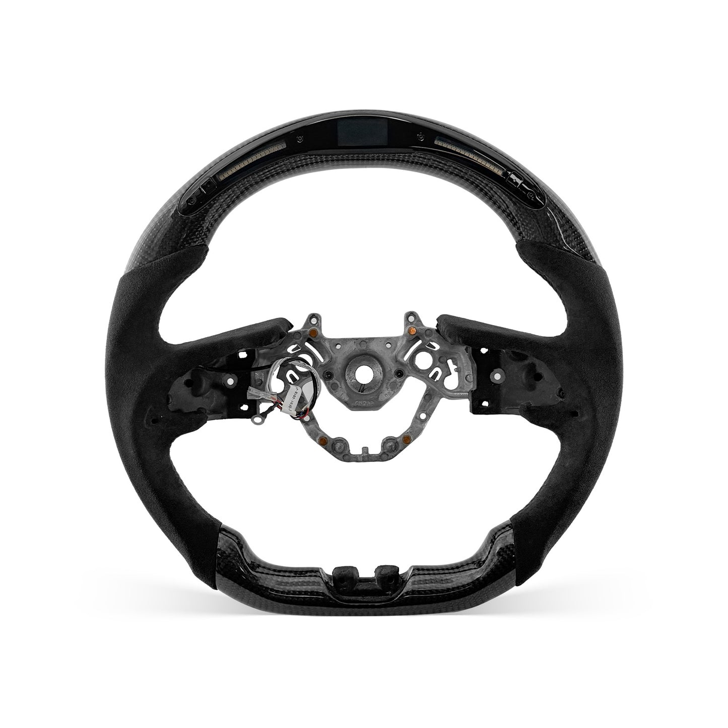 [PREVIEW] Nissan GT-R R35 2016-2024 Steering Wheel Style 03 · 3K Gloss Carbon Fiber · Alcantara / Suede · LED · Universal Paddle Compatibility