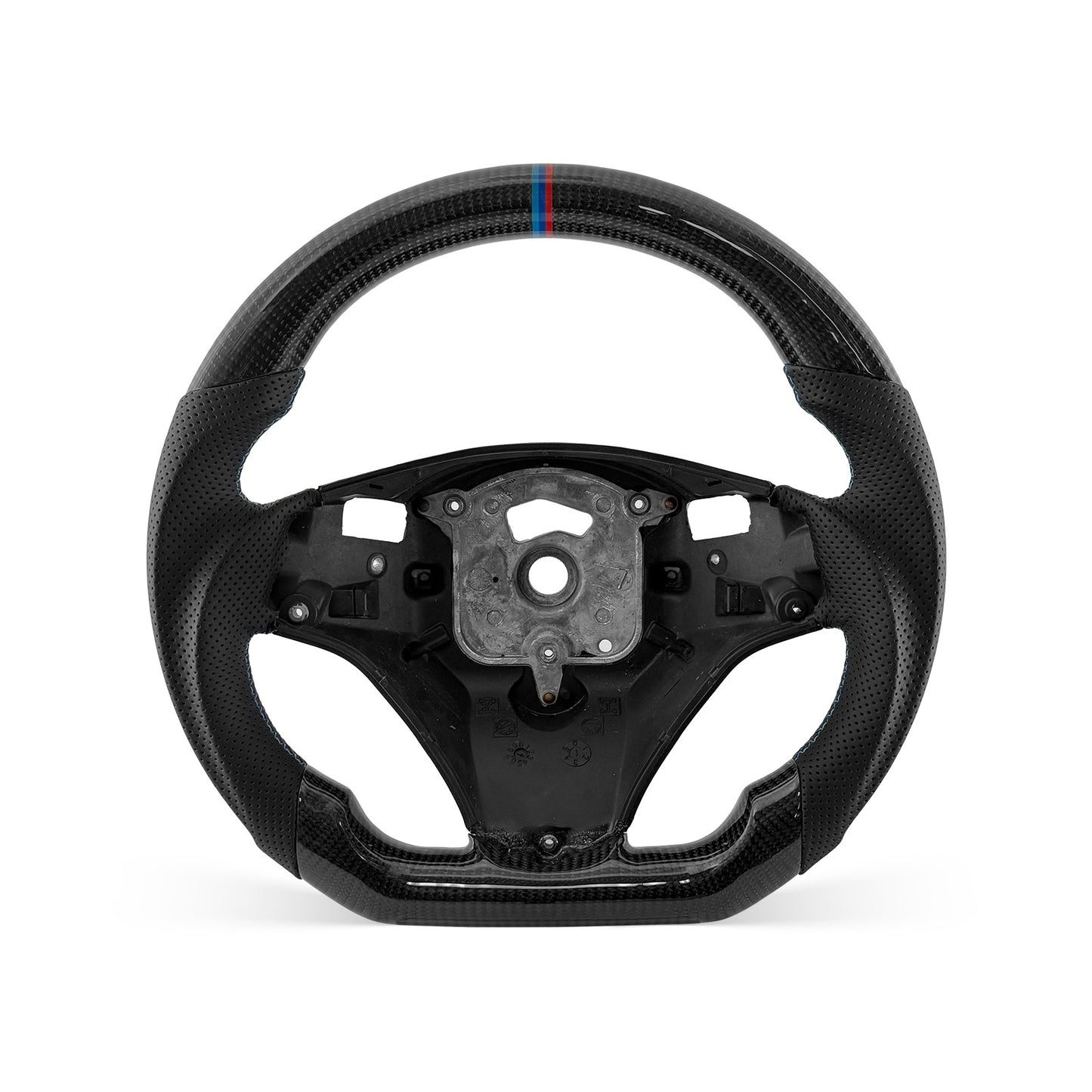 [PREVIEW] BMW 3 Series E90 2005-2012 Steering Wheel Style 09 · 3K Gloss Carbon Fiber · Perforated Leather · With Paddle Opening