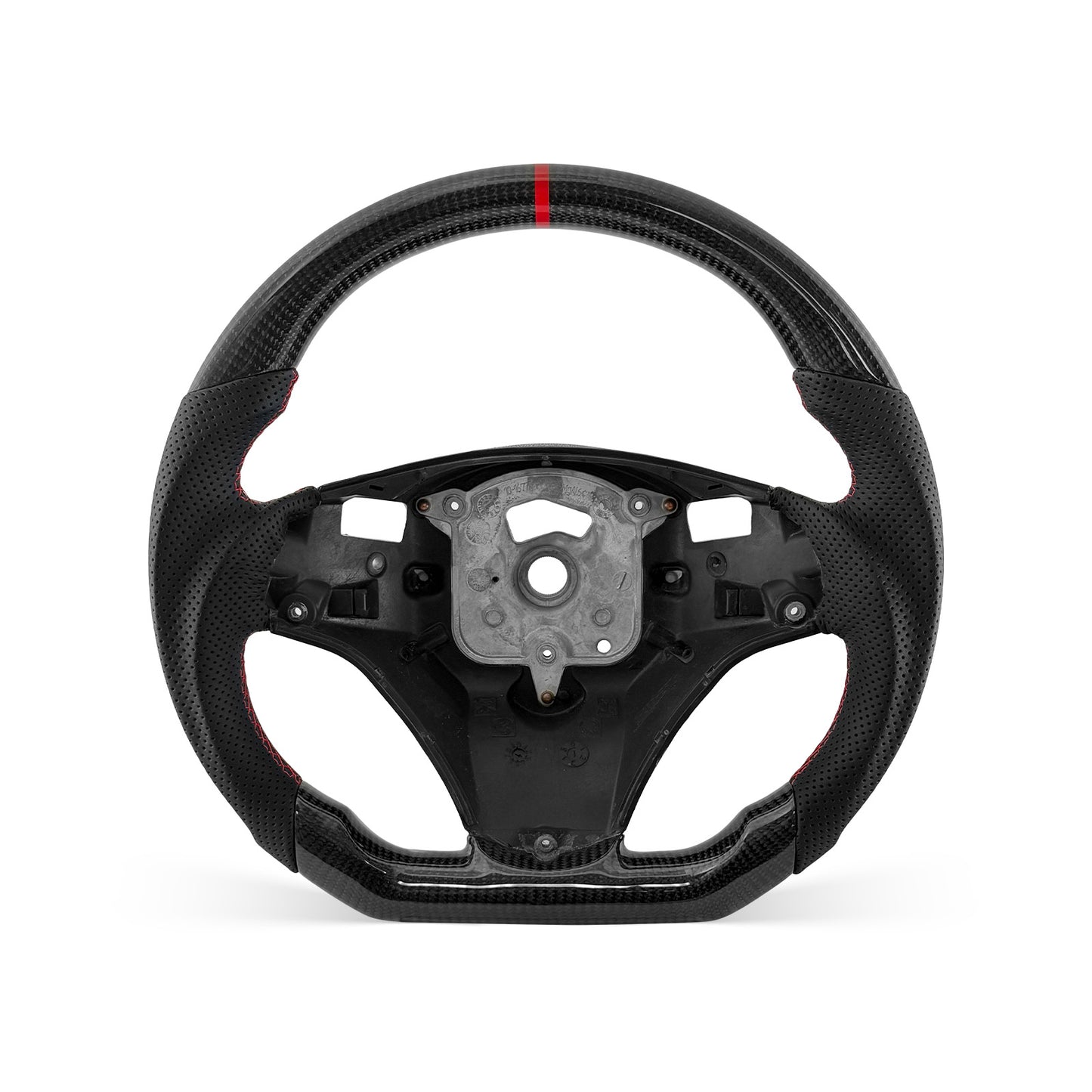 [PREVIEW] BMW 3 Series E90 2005-2012 Steering Wheel Style 10 · 3K Gloss Carbon Fiber · Perforated Leather · With Paddle Opening