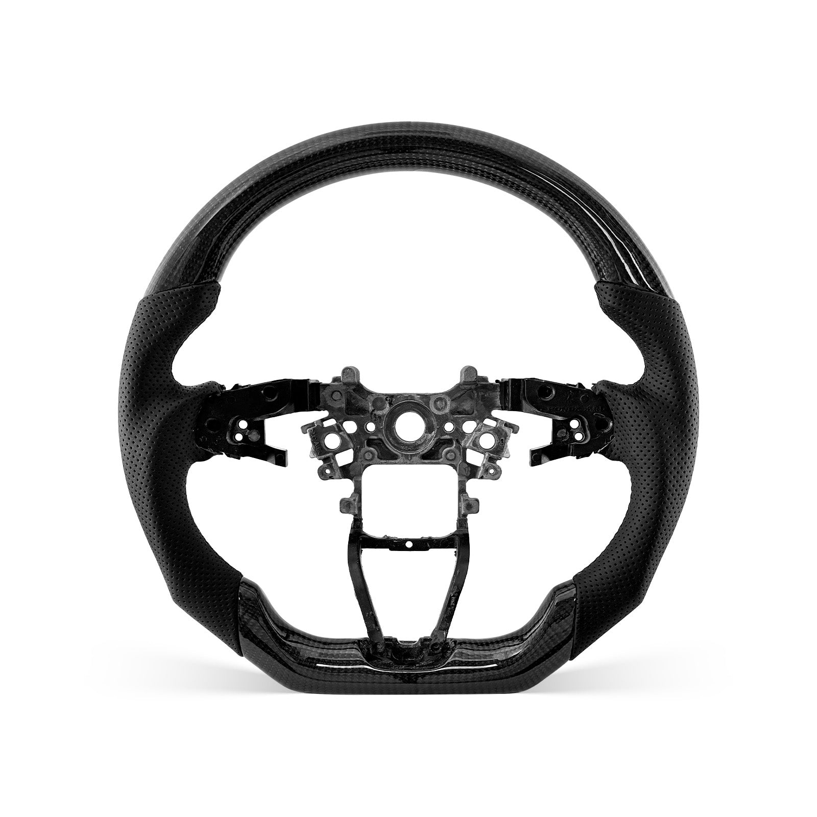 [PREVIEW] Honda Accord 2018-2023 Steering Wheel Style 01 · 3K Gloss Carbon Fiber · Perforated Leather · Universal Paddle Compatibility
