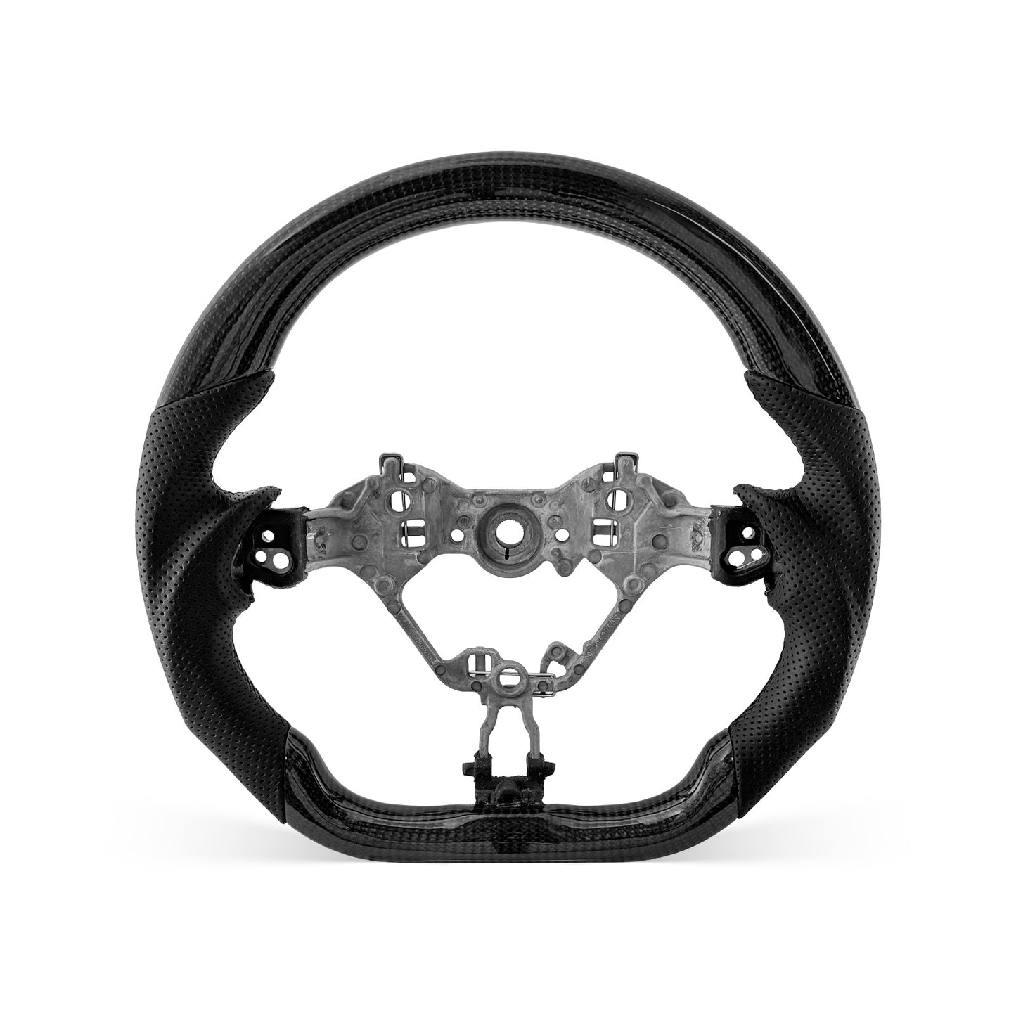 [PREVIEW] Toyota 86 / Subaru BRZ 2017-2026 Steering Wheel Style 01 · 3K Gloss Carbon Fiber · Perforated Leather · Universal Paddle Compatibility