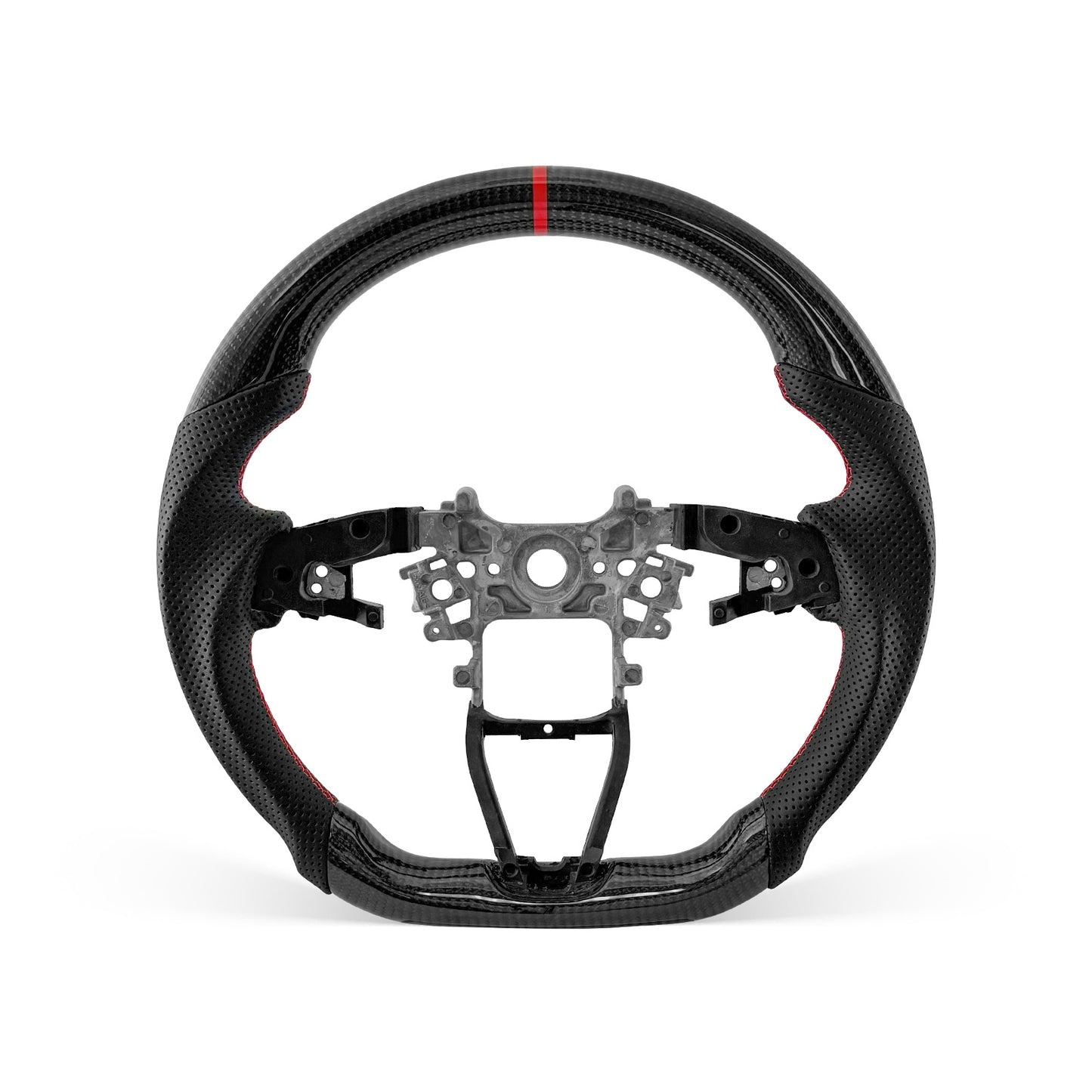 [PREVIEW] Honda Accord 2018-2023 Steering Wheel Style 04 · 3K Gloss Carbon Fiber · Perforated Leather · Universal Paddle Compatibility
