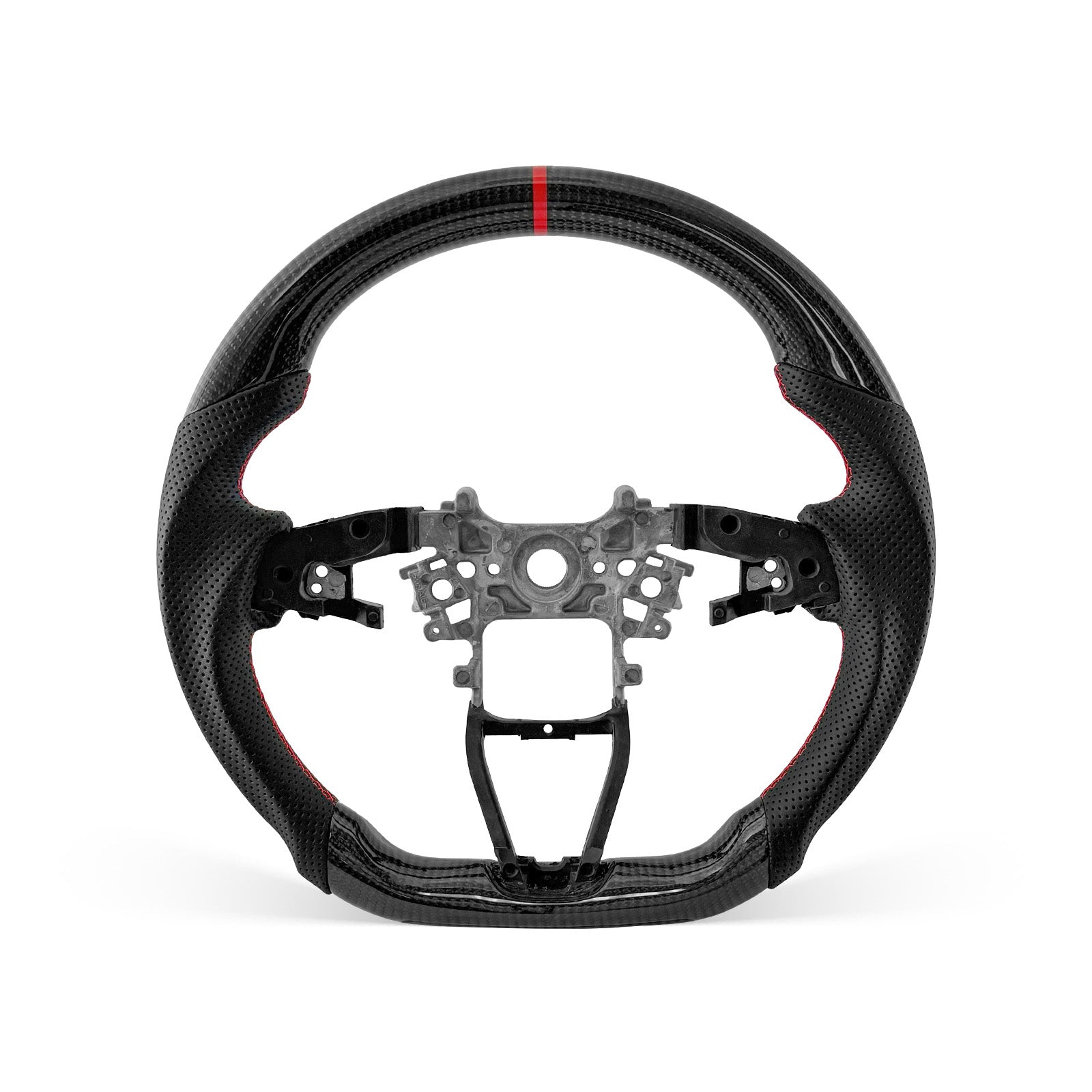 [PREVIEW] Honda Accord 2018-2023 Steering Wheel Style 04 · 3K Gloss Carbon Fiber · Perforated Leather · Universal Paddle Compatibility