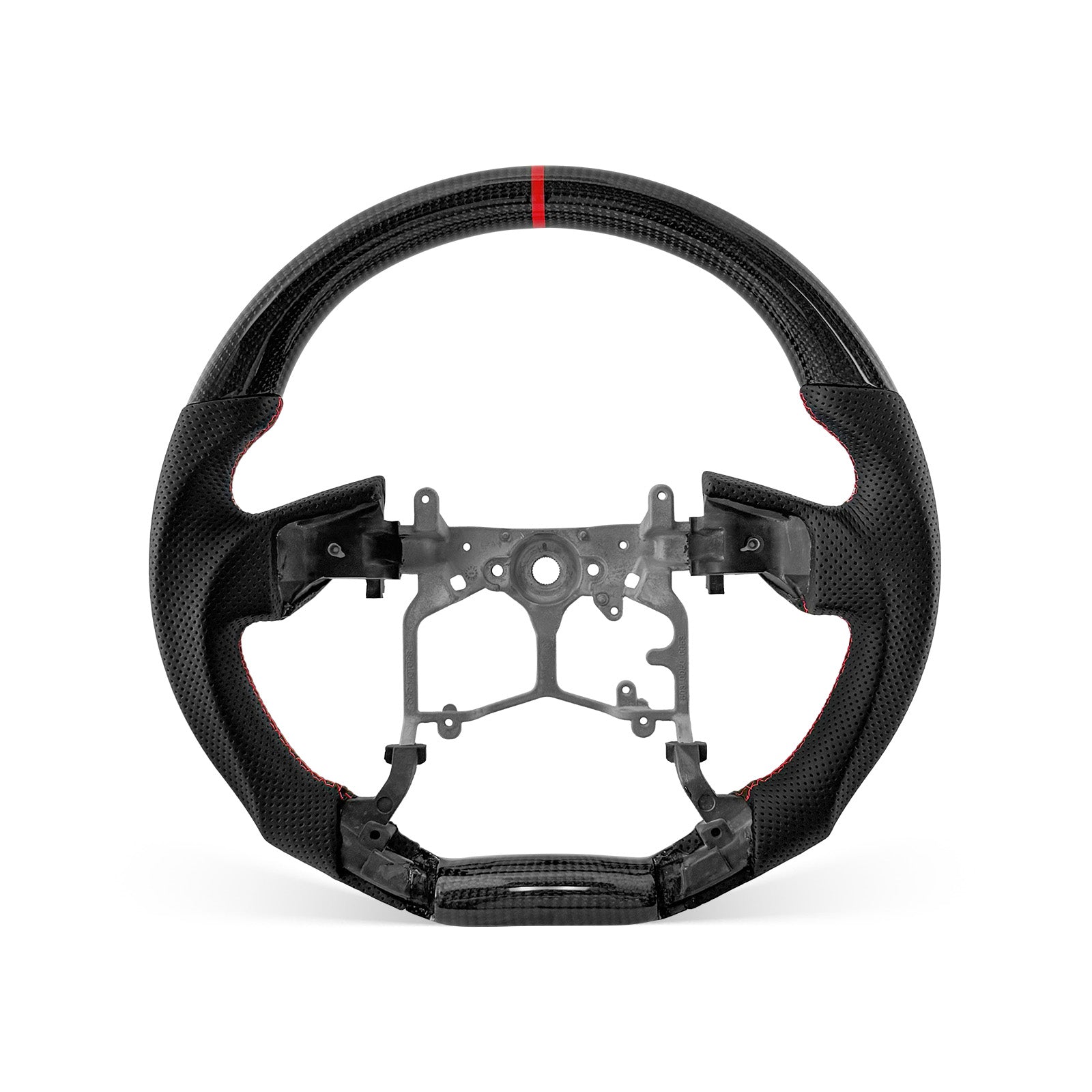 [PREVIEW] Toyota 4Runner / Tacoma / Tundra / Prado 2010-2023 Steering Wheel Style 02 · 3K Gloss Carbon Fiber · Perforated Leather · Universal Paddle Compatibility