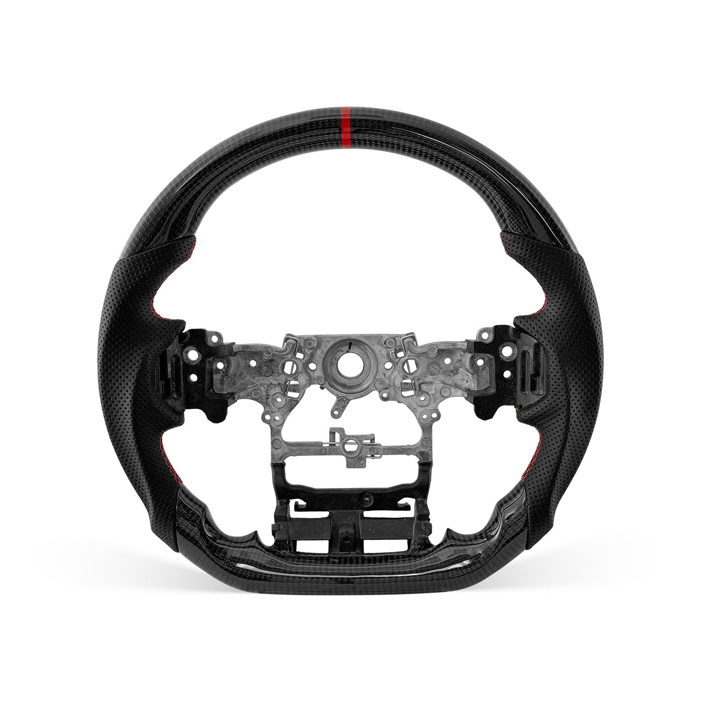 [PREVIEW] Toyota Prado / LC250 2024-2026 Steering Wheel Style 01 · 3K Gloss Carbon Fiber · Perforated Leather · Universal Paddle Compatibility