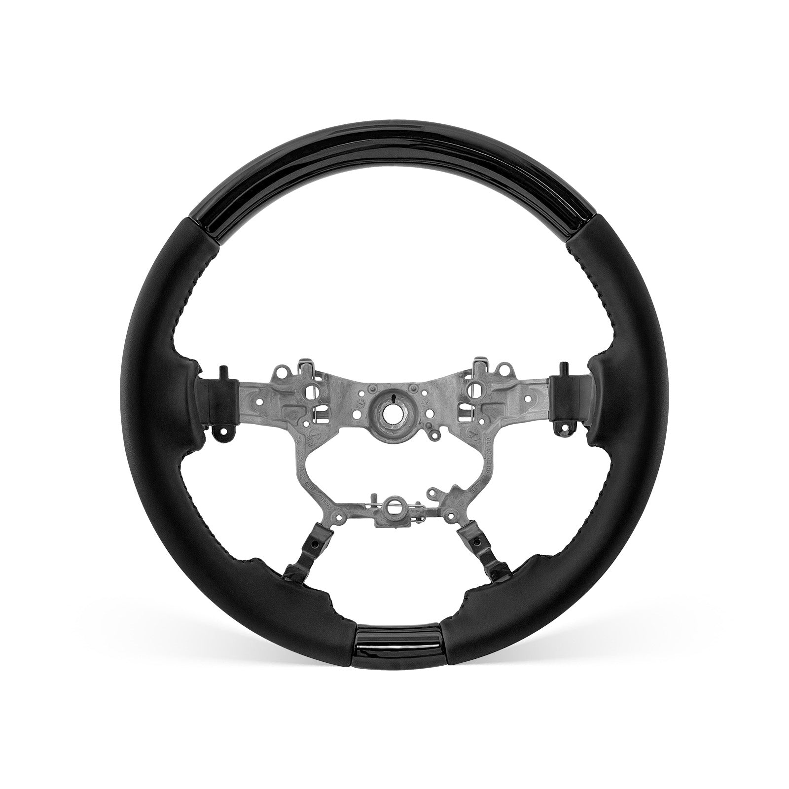 [PREVIEW] Toyota Land Cruiser 2016-2021 Steering Wheel Style 01 · Gloss Black · Smooth Nappa Leather · Universal Paddle Compatibility