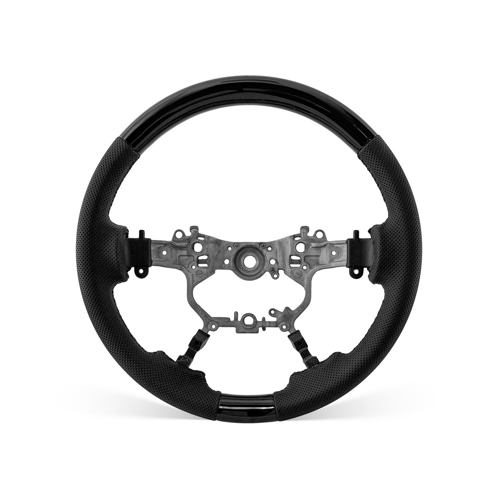 [PREVIEW] Toyota Land Cruiser 2016-2021 Steering Wheel Style 02 · Gloss Black · Perforated Leather · Universal Paddle Compatibility