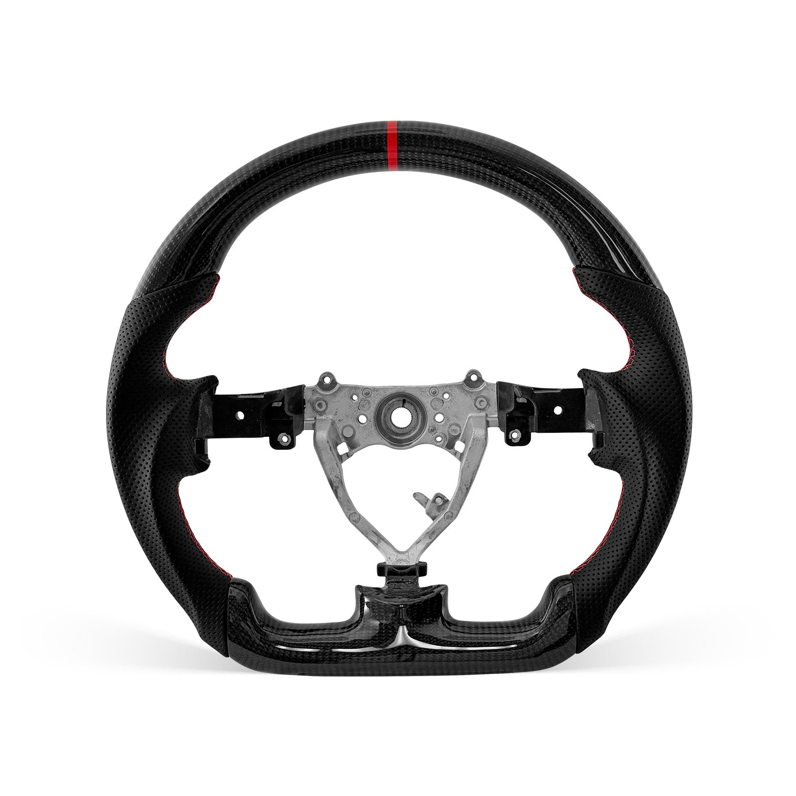 [PREVIEW] Toyota FJ Cruiser 2007-2014 Steering Wheel Style 03 · 3K Gloss Carbon Fiber · Perforated Leather · Universal Paddle Compatibility