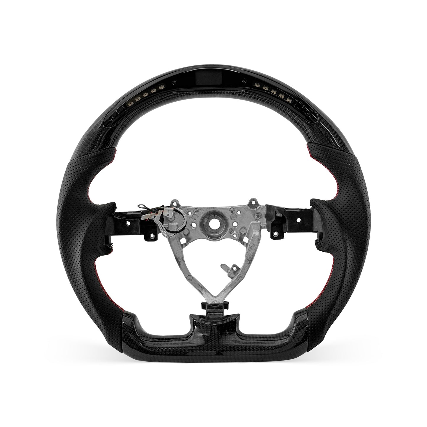 [PREVIEW] Toyota FJ Cruiser 2007-2014 Steering Wheel Style 05 · 3K Gloss Carbon Fiber · Perforated Leather · LED · Universal Paddle Compatibility