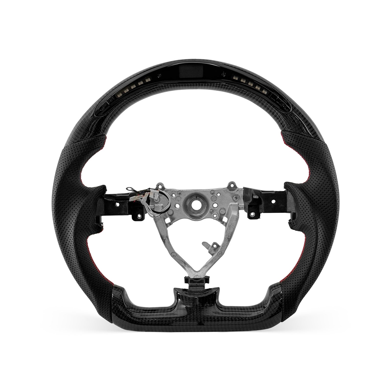 [PREVIEW] Toyota FJ Cruiser 2007-2014 Steering Wheel Style 05 · 3K Gloss Carbon Fiber · Perforated Leather · LED · Universal Paddle Compatibility