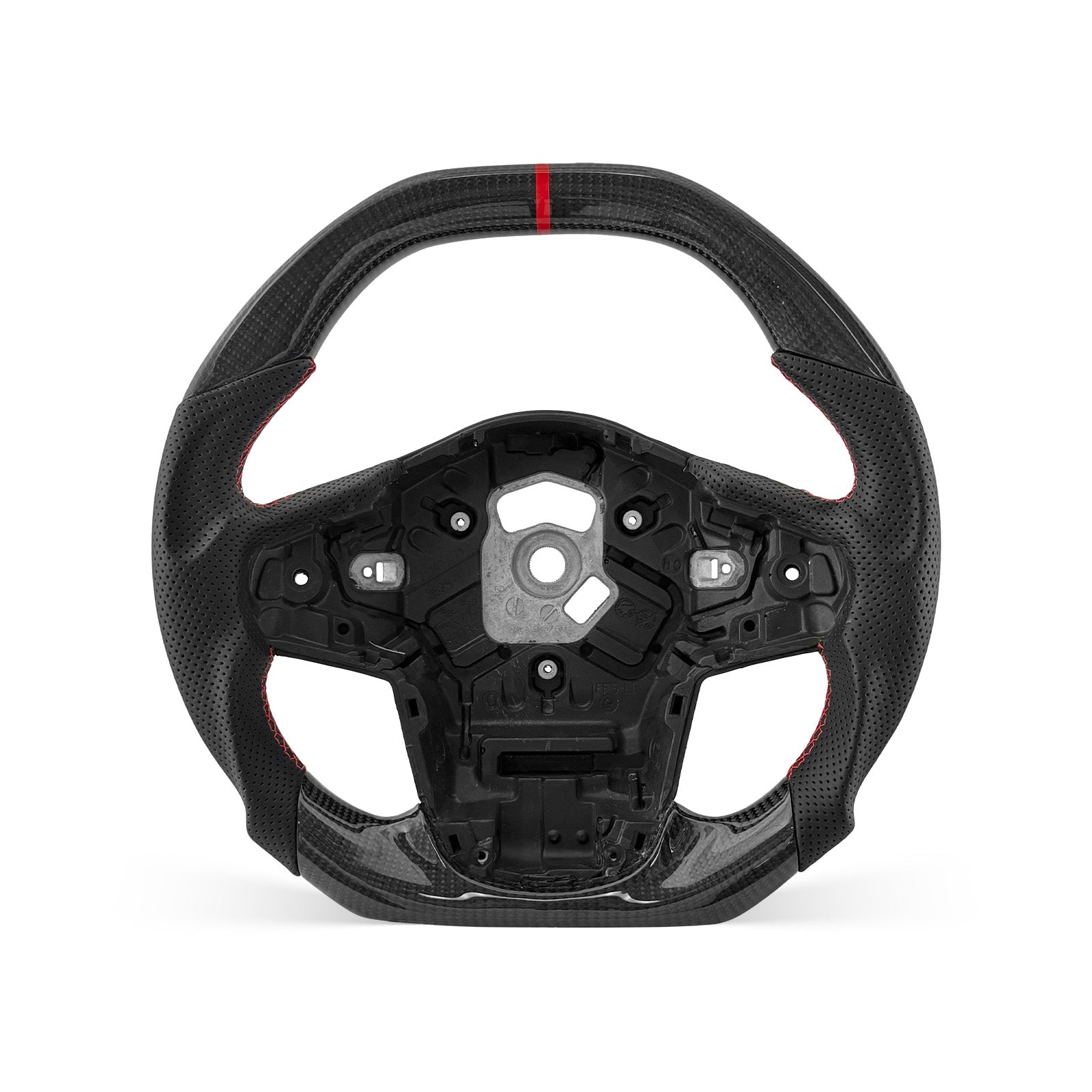 [PREVIEW] Toyota Supra 2019-2026 Steering Wheel Style 01 · 3K Gloss Carbon Fiber · Perforated Leather · With Paddle Opening