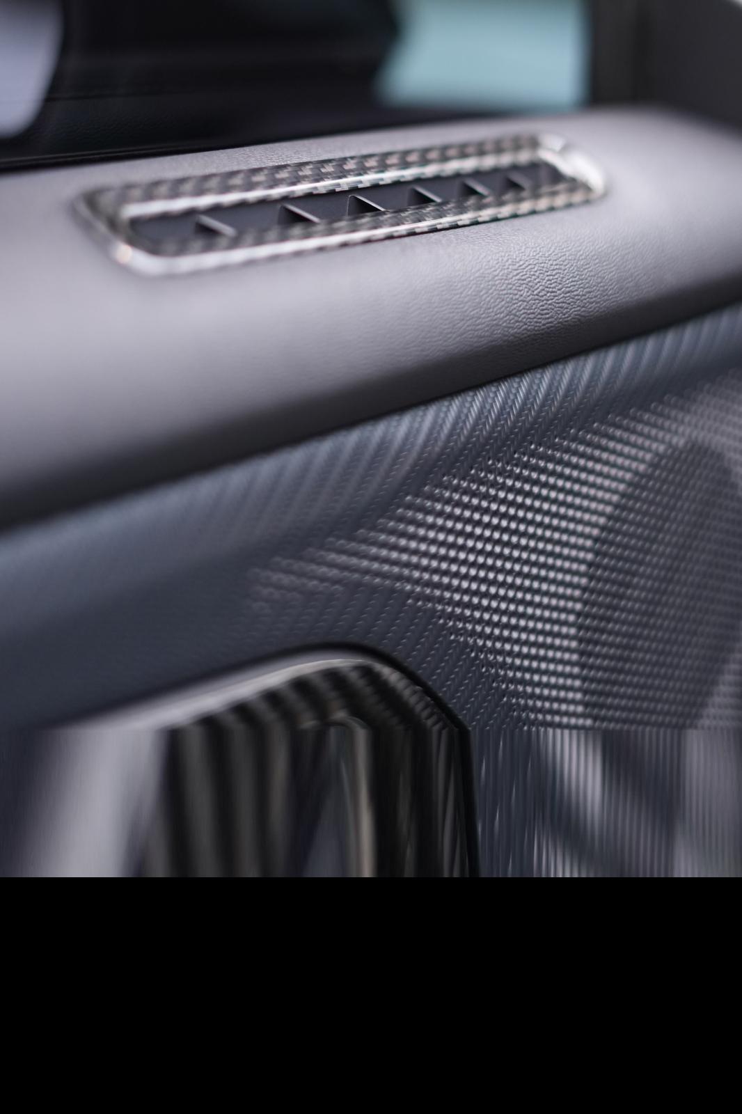 THETEN 2024+ MUSTANG DARK HORSE INTERIOR DOOR AIR OUTLET FRAME IN GLOSSY 3K CARBON FIBER （1 PAIR）