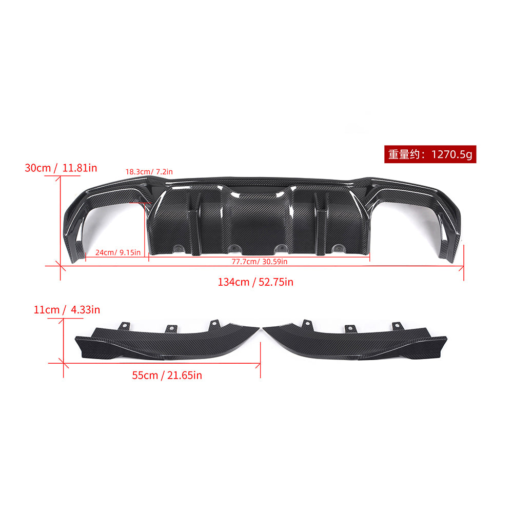 SOOQOO BMW 4 Series G22 SQ Style Carbon Fiber Diffuser