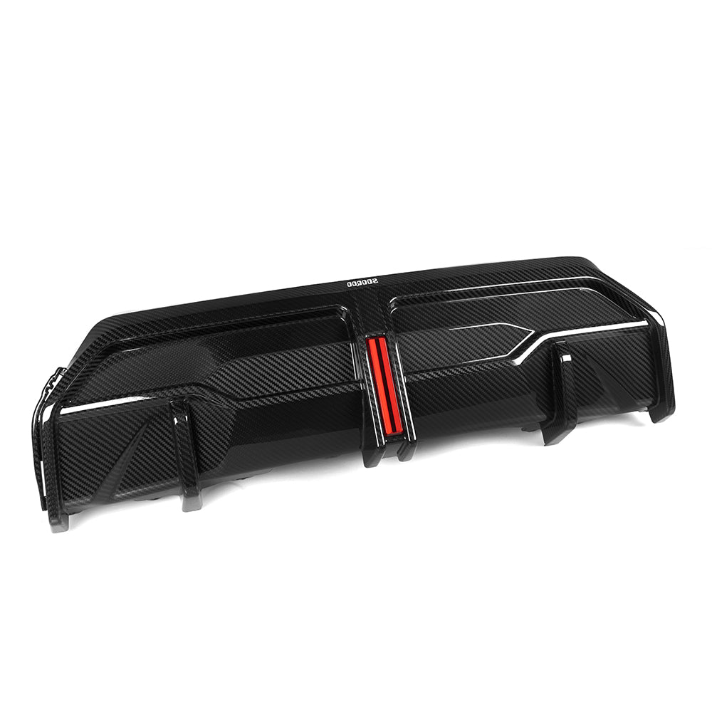 SOOQOO BMW 2 Series G42 Coupe SQ Style Carbon Fiber Diffuser With Brake Light