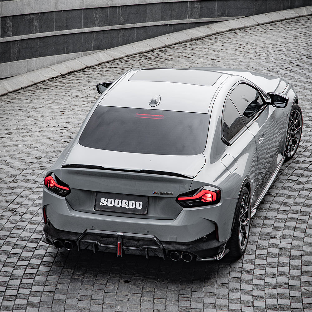 SOOQOO BMW 2 Series G42 Coupe SQ Style Carbon Fiber Diffuser With Brake Light