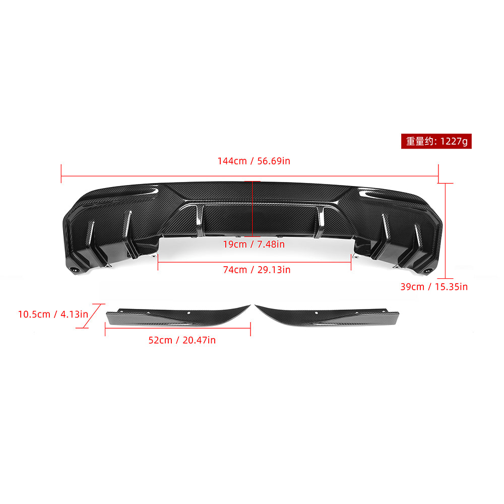 SOOQOO BMW i4 G26 BEV SQ Style Carbon Fiber Diffuser