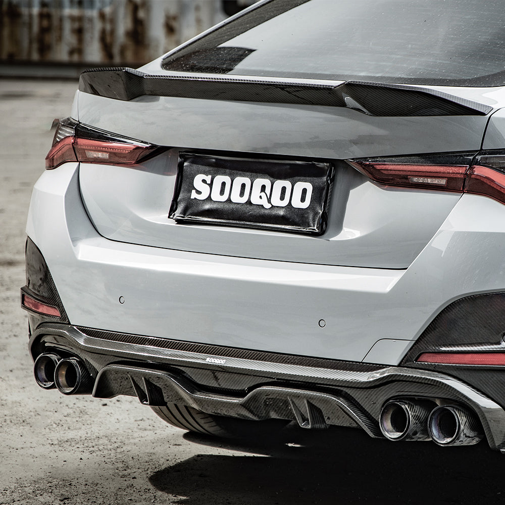 SOOQOO BMW 4 Series G26 SQ Style Carbon Fiber Diffuser 2 Sides 2 Tips