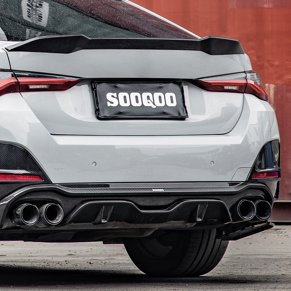 SOOQOO BMW 4 Series G26 SQ Style Carbon Fiber Diffuser 2 Sides 2 Tips