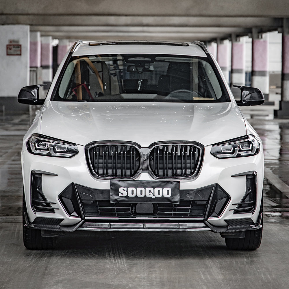 SOOQOO BMW iX3 G08 BEV SQ Style Carbon Fiber Front Lip