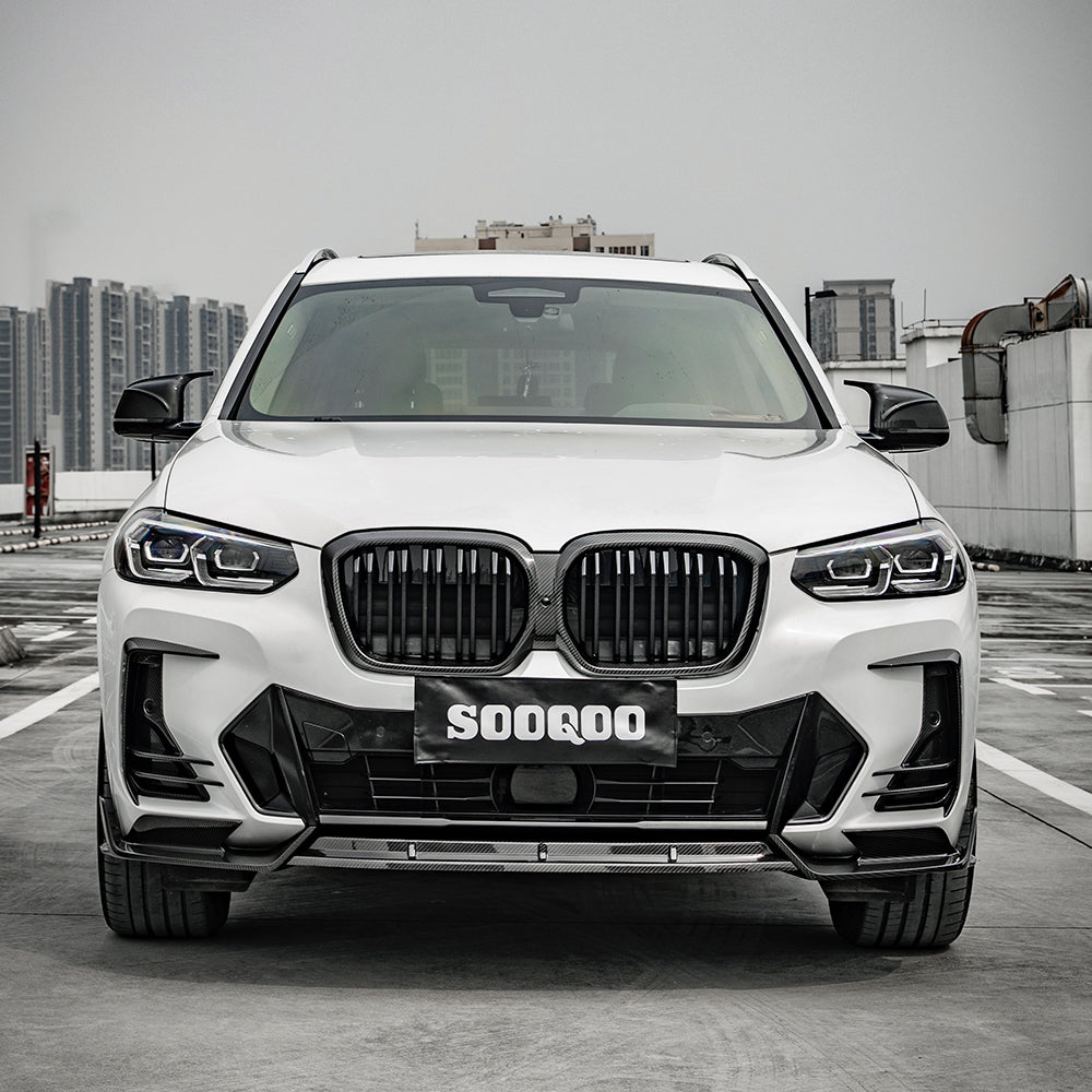 SOOQOO BMW iX3 G08 BEV SQ Style Carbon Fiber Front Lip