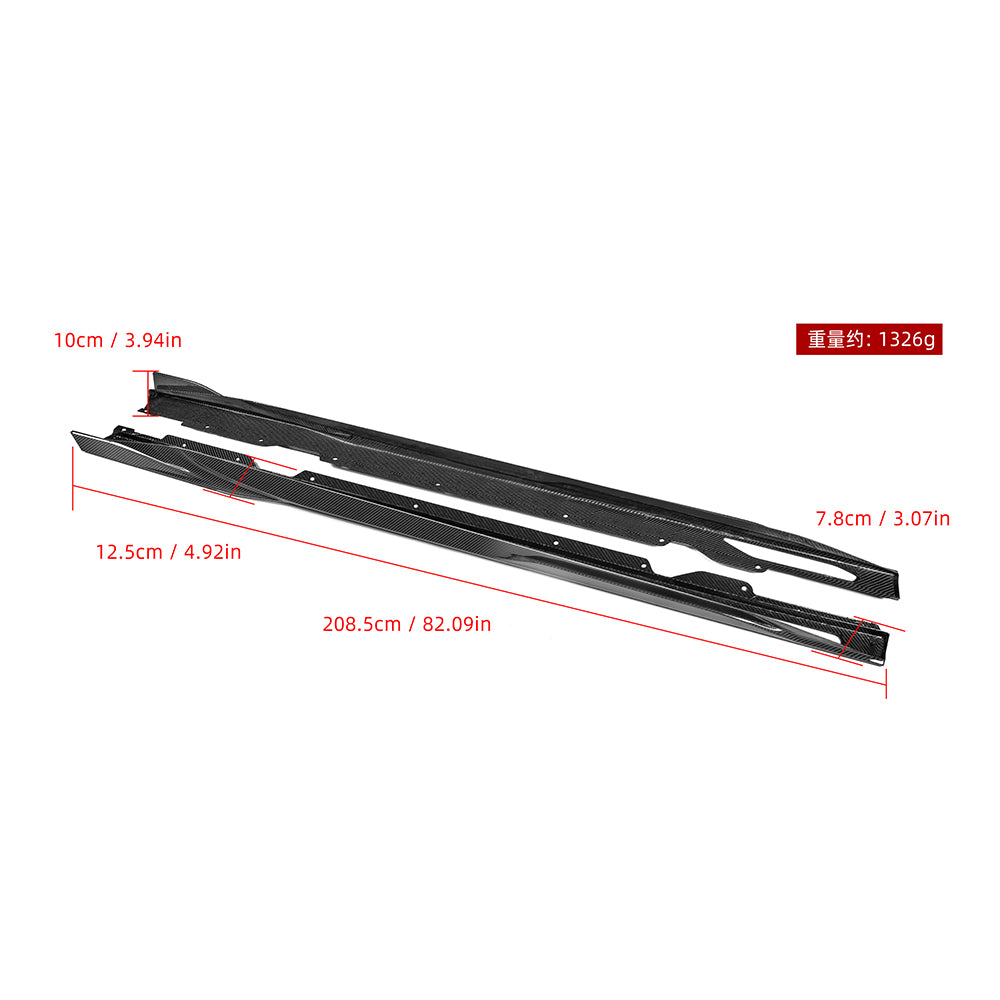 SOOQOO BMW 4 Series G26 SQ Style Carbon Fiber Side Skirt
