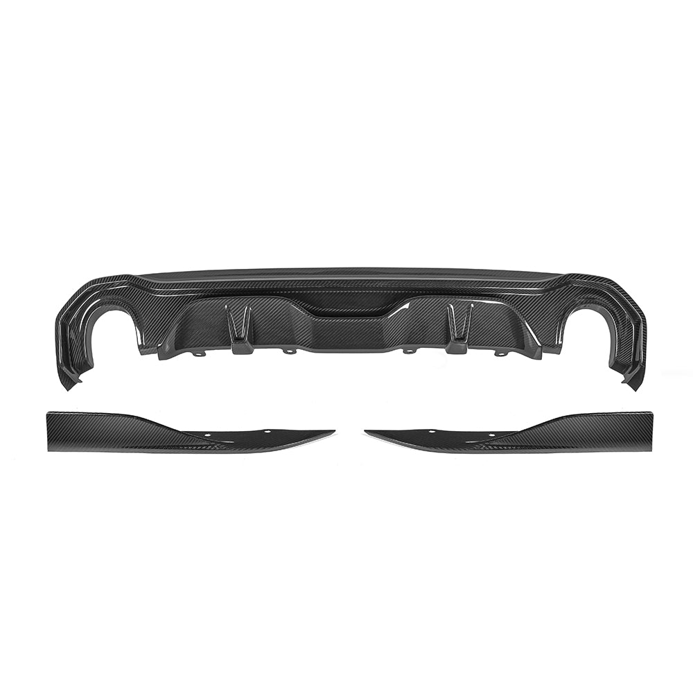 SOOQOO BMW 4 Series G26 SQ Style Carbon Fiber Diffuser 2 Sides 1 Tip