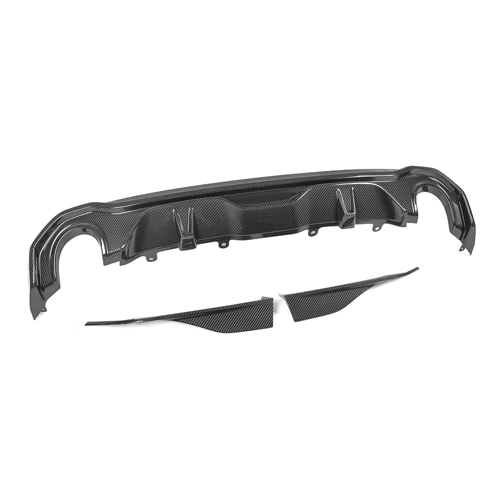 SOOQOO BMW 4 Series G26 SQ Style Carbon Fiber Diffuser 2 Sides 1 Tip