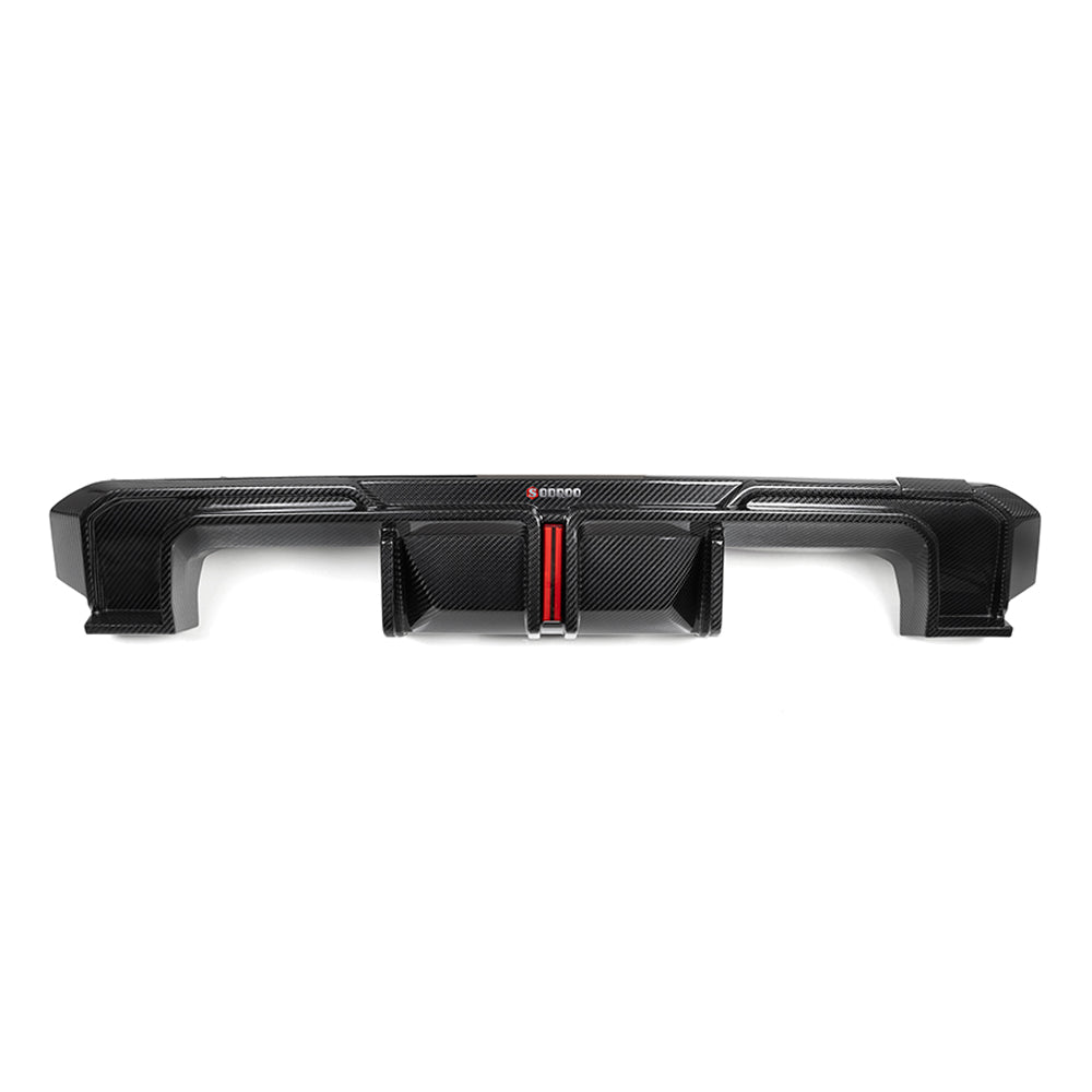 SOOQOO BMW M3 G80 M4 G82 SQ Style Carbon Fiber Diffuser With Brake Light