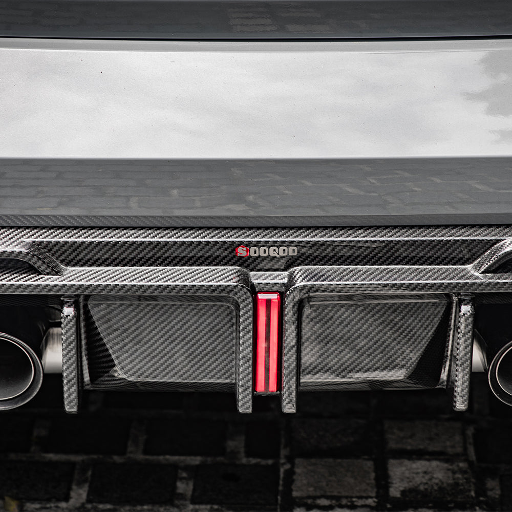 SOOQOO BMW M3 G80 M4 G82 SQ Style Carbon Fiber Diffuser With Brake Light