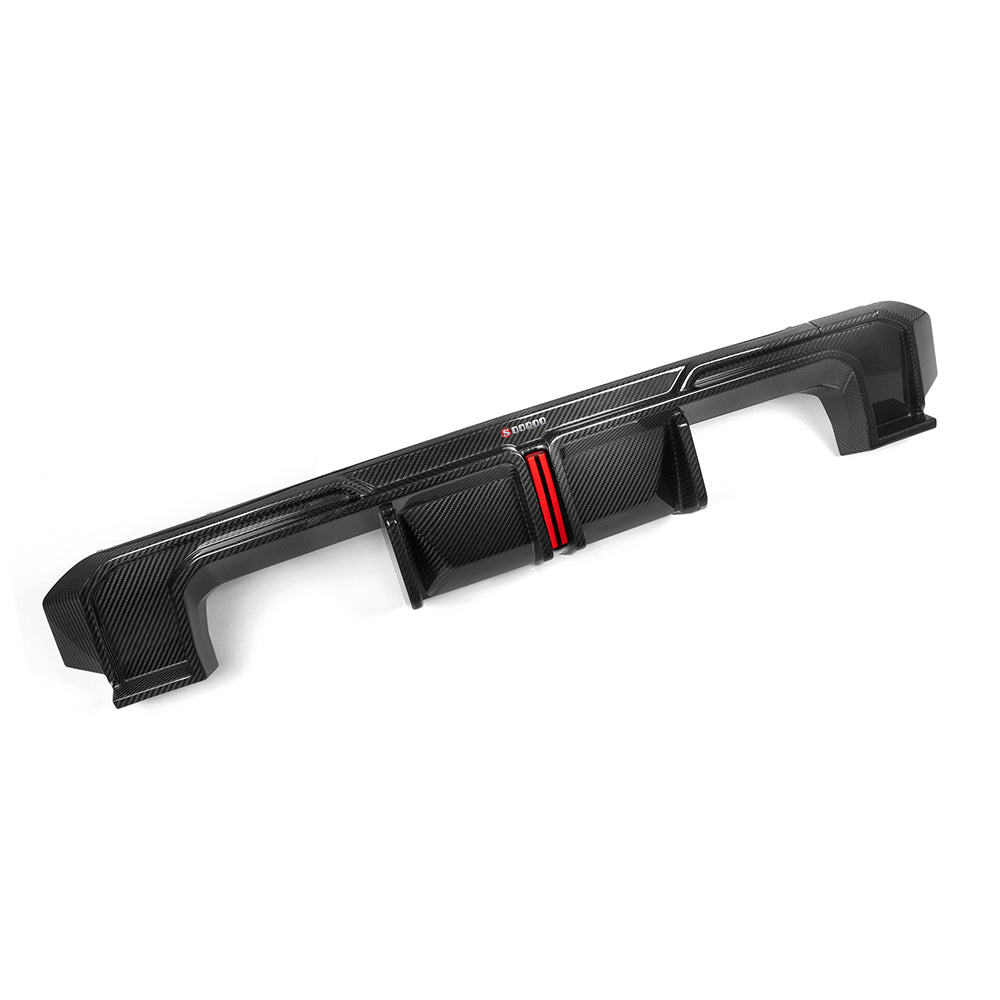 SOOQOO BMW M3 G80 M4 G82 SQ Style Carbon Fiber Diffuser With Brake Light