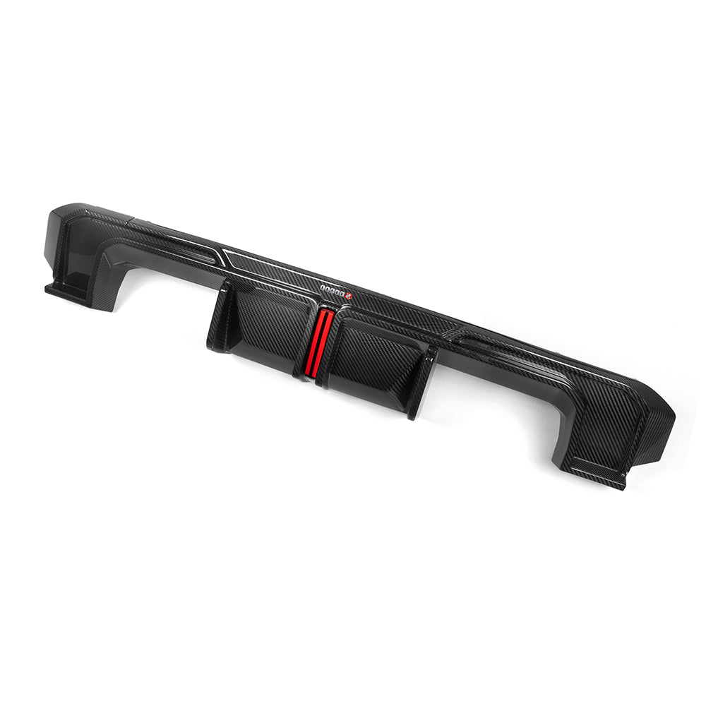 SOOQOO BMW M3 G80 M4 G82 SQ Style Carbon Fiber Diffuser With Brake Light