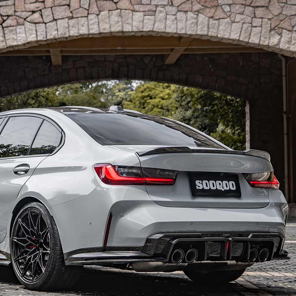 SOOQOO BMW M3 G80 SQ Style Carbon Fiber Rear Splitter