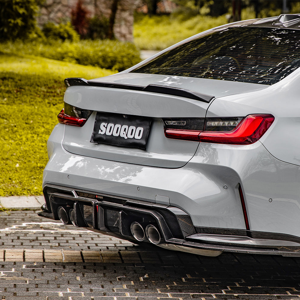 SOOQOO BMW M3 G80 SQ Style Carbon Fiber Rear Splitter