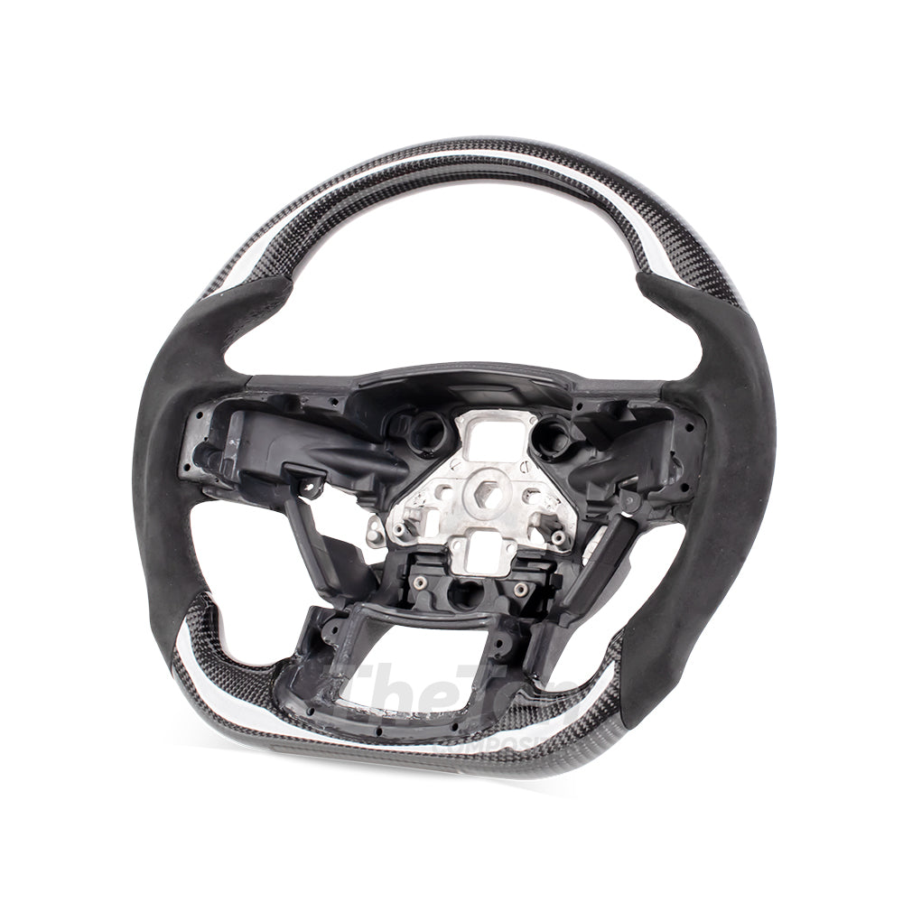 D-CARBON 2015-2020 FORD F150 Raptor II GLOSS CARBON FIBER & ALCANTARA STEERING WHEEL
