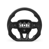DODGE Challenger 2015-2026 steering wheel, Style 06 · 3K Gloss Carbon Fiber · Alcantara / Suede · With Paddle Opening