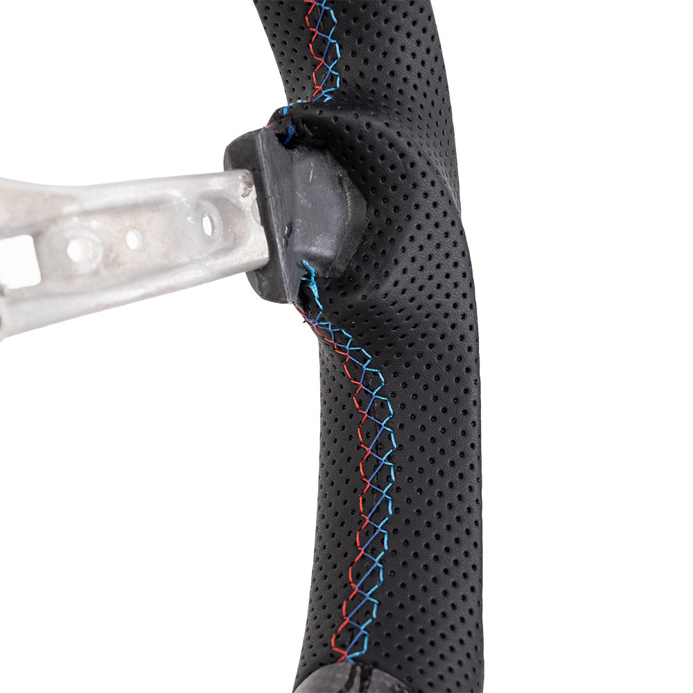 D-CARBON BMW F Series Flat-Bottom Steering Wheel | Gloss Carbon Fiber & Leather