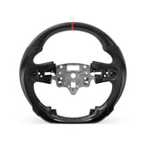 CHEVROLET Silverado 2019-2026 steering wheel, Style 04 · 3K Gloss Carbon Fiber · Perforated Leather · Without Paddle Opening